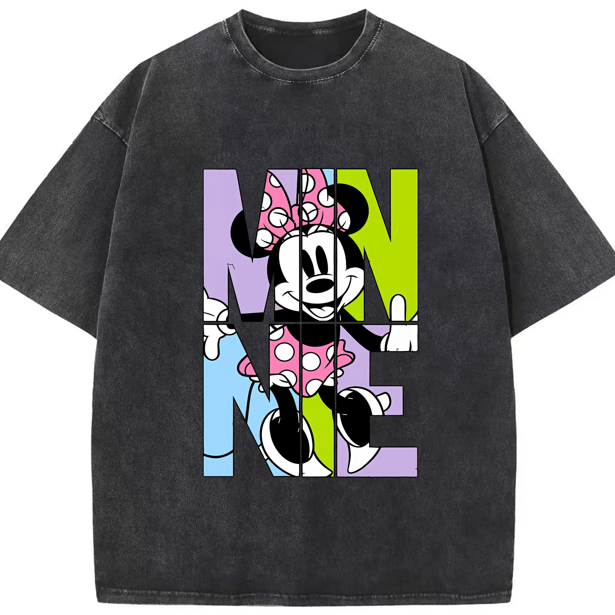 ミッキーマウス（Mickey Mouse） グッズ ミニーマウス（Minnie Mouse） - 綿100％ ヴィンテージ風 半袖Tシャツ ・ フロントプリント ・ 柔らか肌触り ・ 通気性 快適 ・ スポーツ カジュアル 外出用