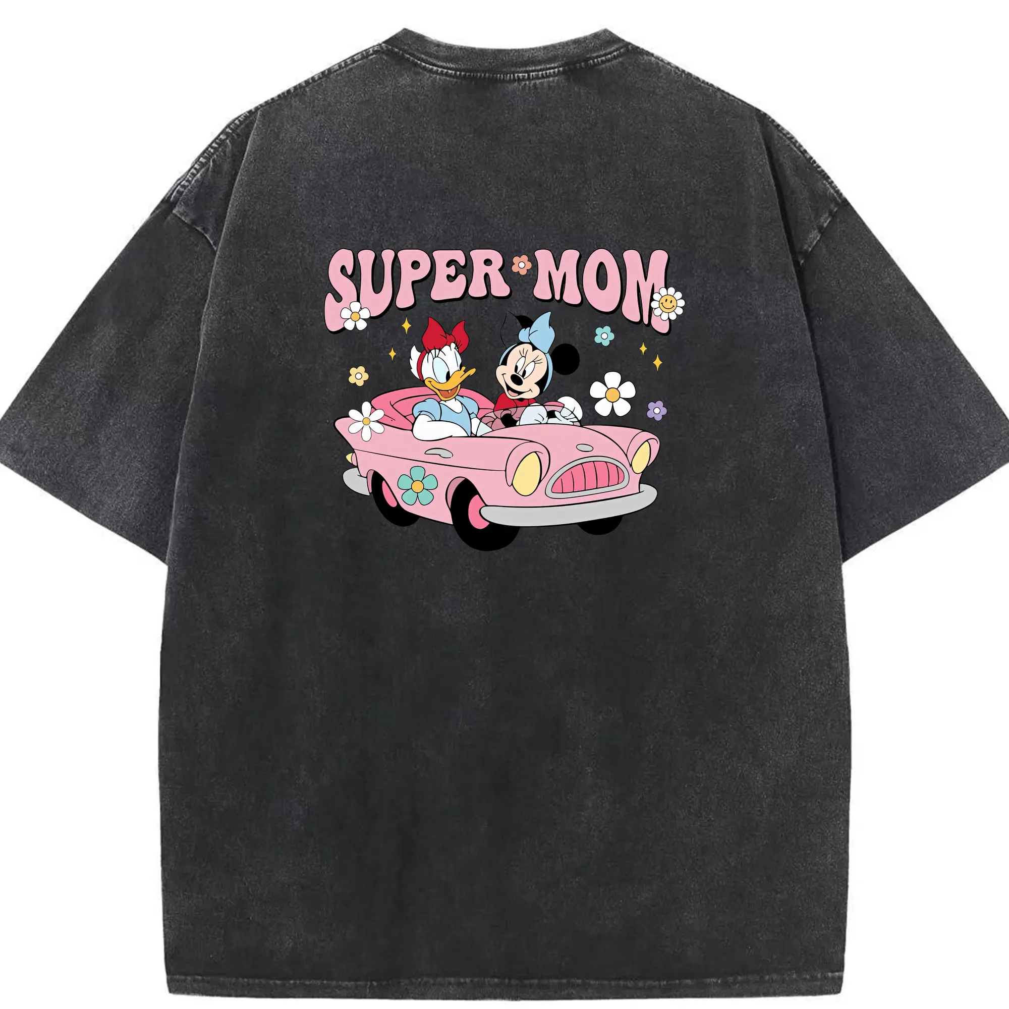 ミッキーマウス（Mickey Mouse） グッズ ミニーマウス（Minnie Mouse） - 綿100％ ヴィンテージ風 半袖Tシャツ ・ 背面プリント ・ 柔らか肌触り ・ 通気性 快適 ・ スポーツ カジュアル 外出用