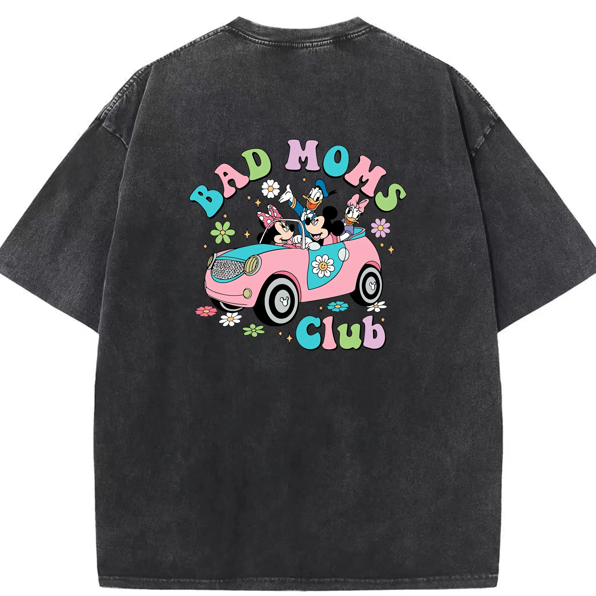 ミッキーマウス（Mickey Mouse） グッズ ミニーマウス（Minnie Mouse） - 綿100％ ヴィンテージ風 半袖Tシャツ ・ 背面プリント ・ 柔らか肌触り ・ 通気性 快適 ・ スポーツ カジュアル 外出用