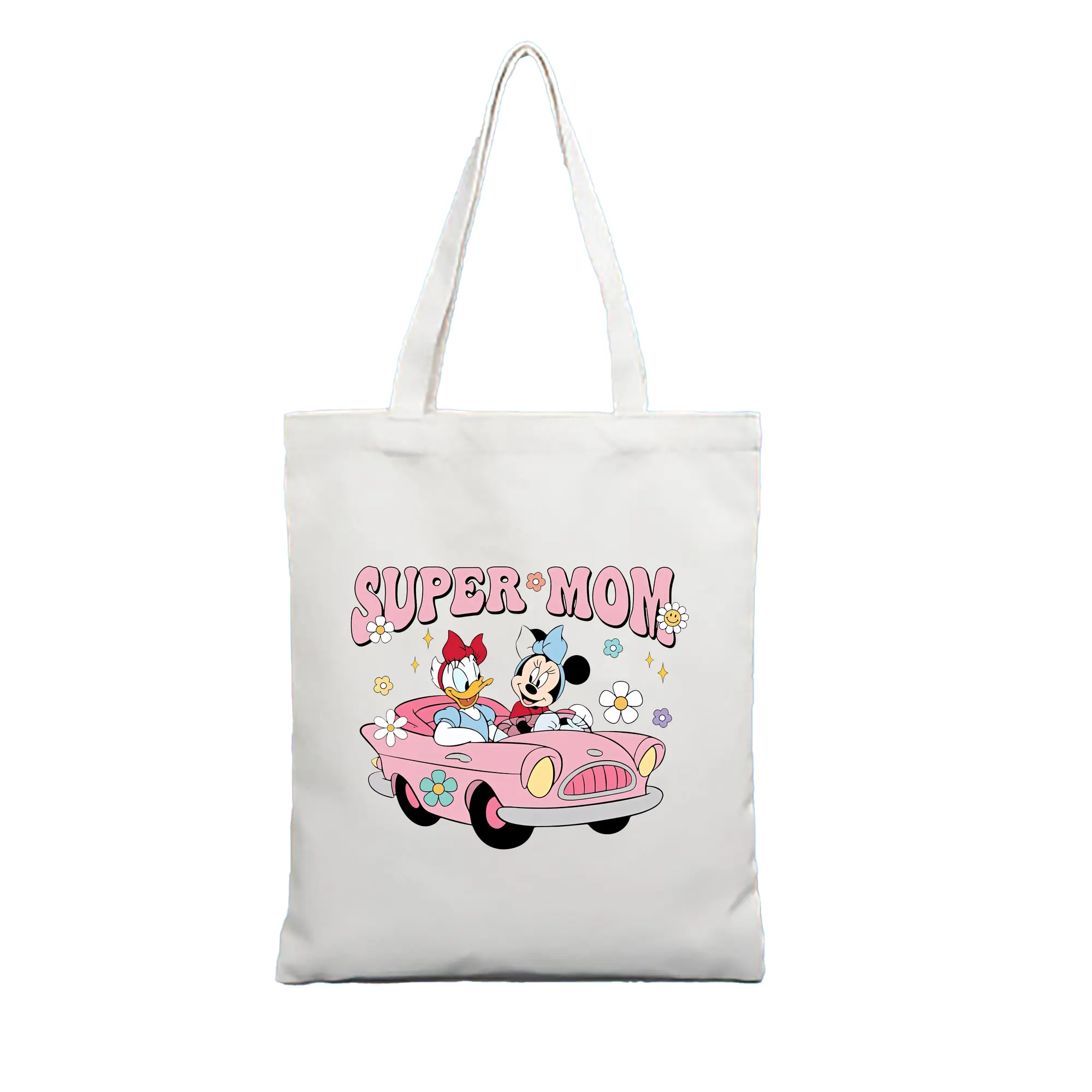 ミッキーマウス（Mickey Mouse） グッズ ミニーマウス（Minnie Mouse） - 縦型キャンバス手提げバッグ（トートバッグ） ・ キャンバス素材 ・ ショッピング用 ・ 軽量 丈夫 お手入れ簡単