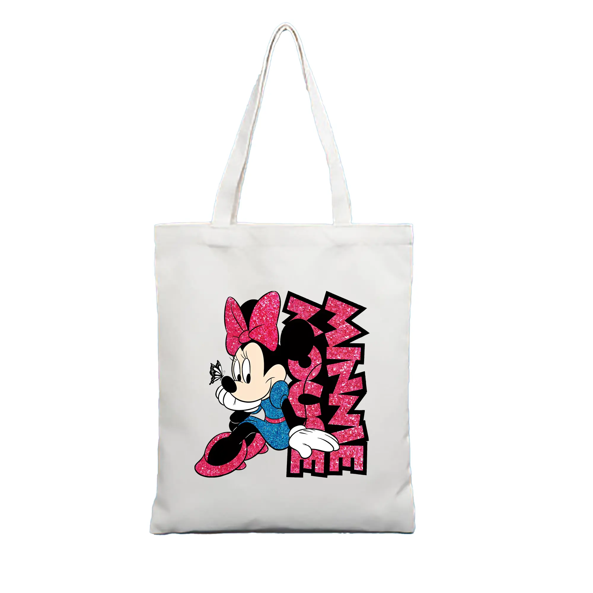 ミッキーマウス（Mickey Mouse） グッズ ミニーマウス（Minnie Mouse） - 縦型キャンバス手提げバッグ（トートバッグ） ・ キャンバス素材 ・ ショッピング用 ・ 軽量 丈夫 お手入れ簡単