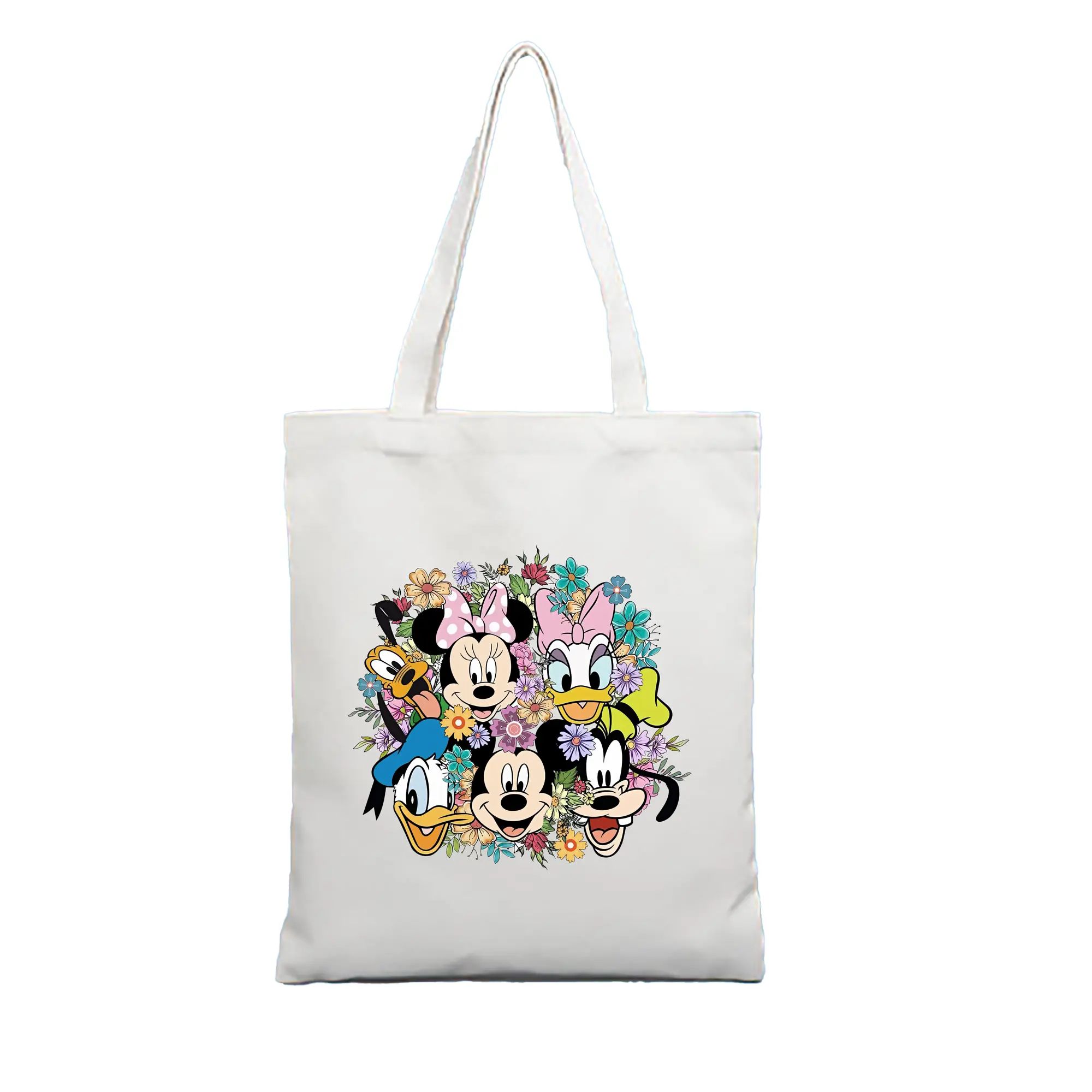 ミッキーマウス（Mickey Mouse） グッズ ミニーマウス（Minnie Mouse） - 縦型キャンバス手提げバッグ（トートバッグ） ・ キャンバス素材 ・ ショッピング用 ・ 軽量 丈夫 お手入れ簡単