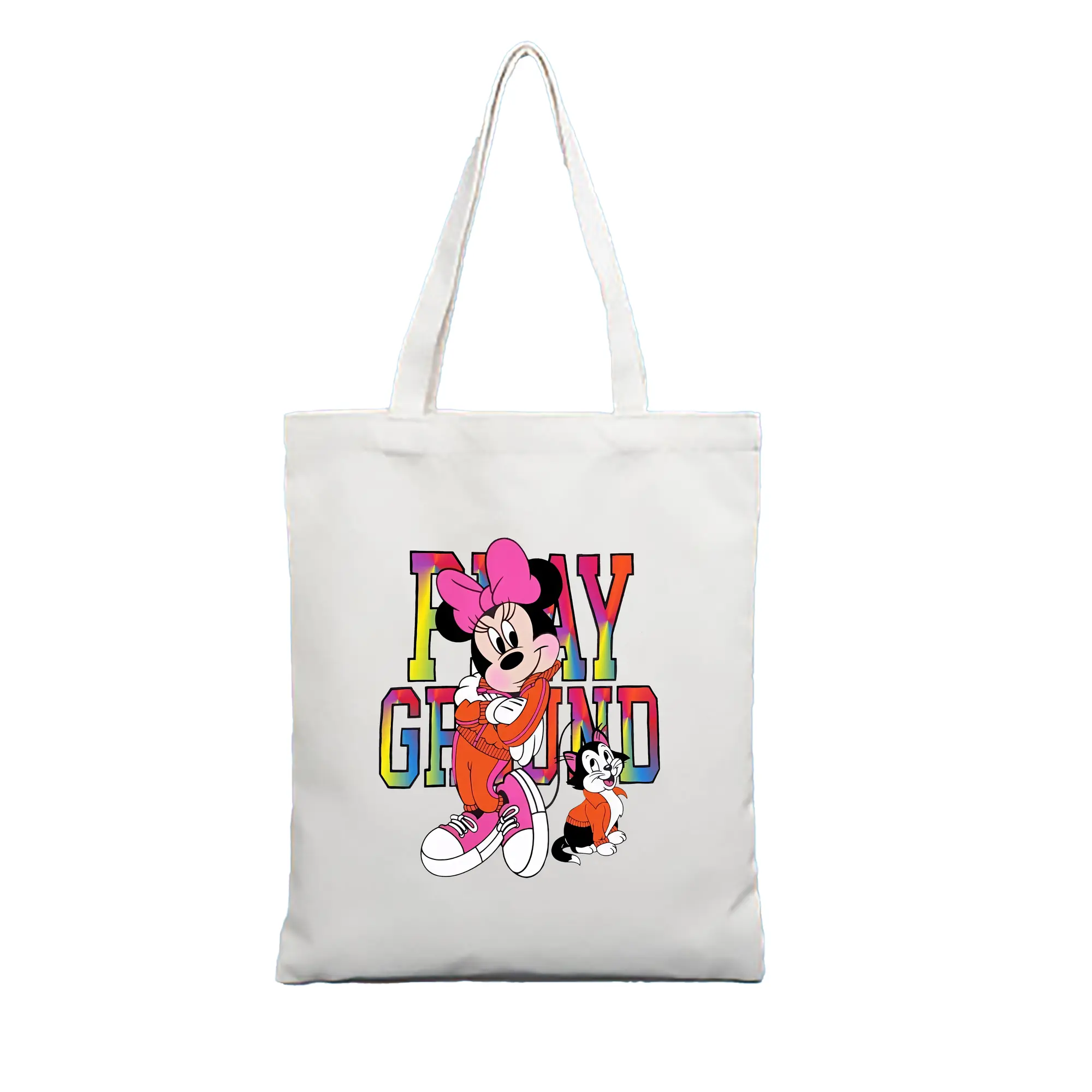 ミッキーマウス（Mickey Mouse） グッズ ミニーマウス（Minnie Mouse） - 縦型キャンバス手提げバッグ（トートバッグ） ・ キャンバス素材 ・ ショッピング用 ・ 軽量 丈夫 お手入れ簡単