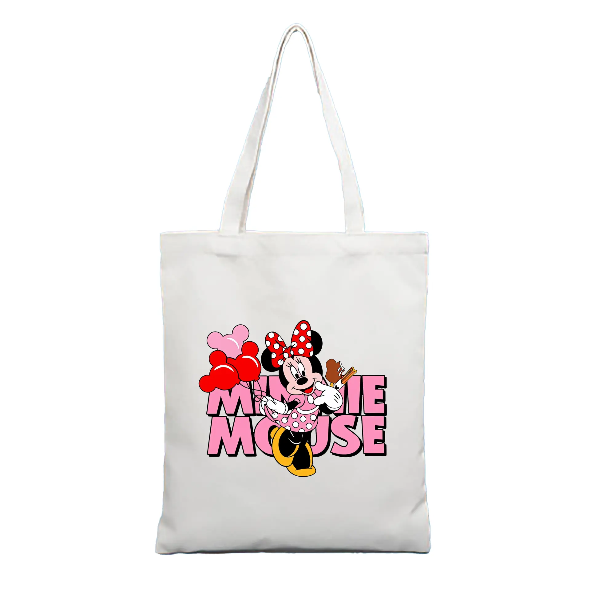 ミッキーマウス（Mickey Mouse） グッズ ミニーマウス（Minnie Mouse） - 縦型キャンバス手提げバッグ（トートバッグ） ・ キャンバス素材 ・ ショッピング用 ・ 軽量 丈夫 お手入れ簡単