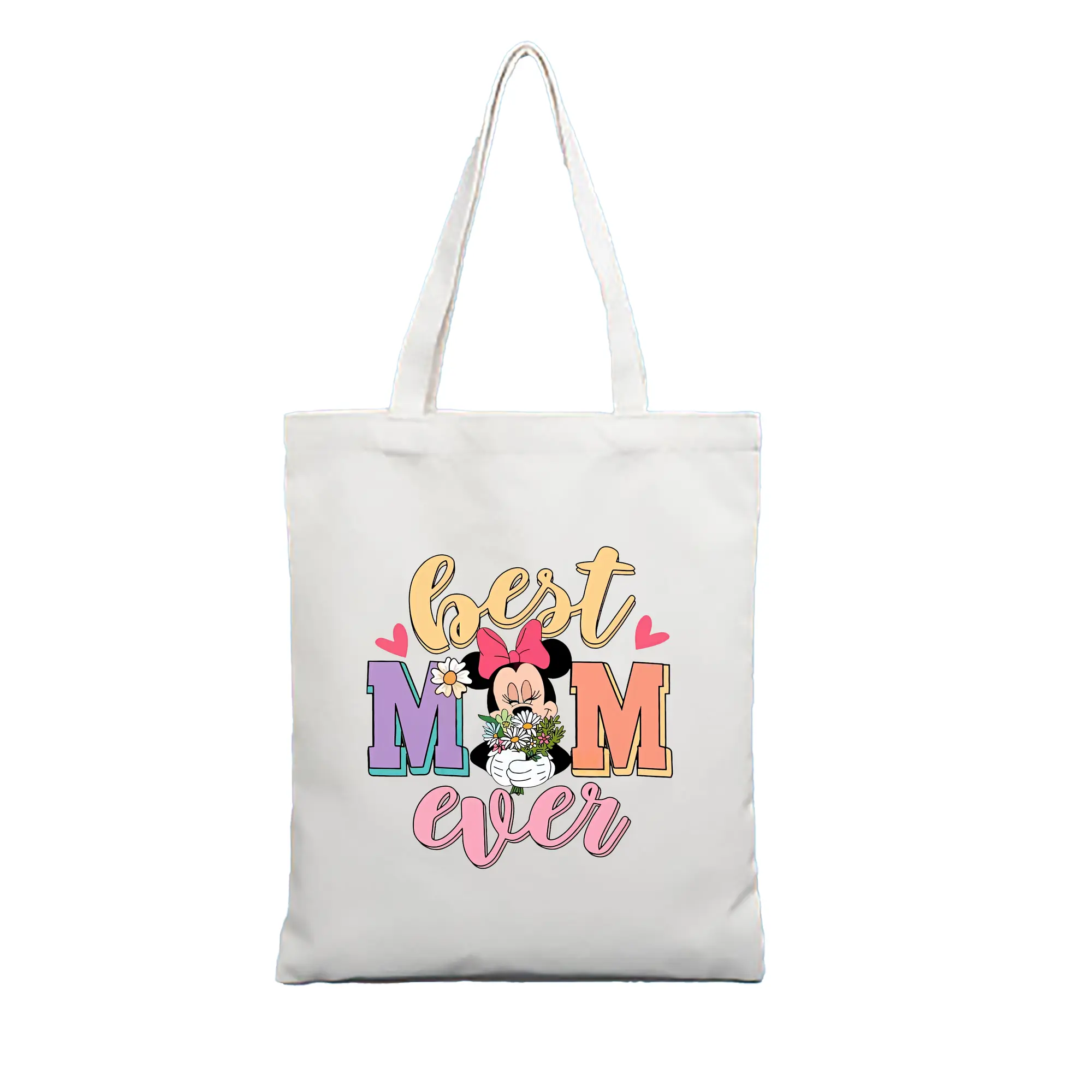 ミッキーマウス（Mickey Mouse） グッズ ミニーマウス（Minnie Mouse） - 縦型キャンバス手提げバッグ（トートバッグ） ・ キャンバス素材 ・ ショッピング用 ・ 軽量 丈夫 お手入れ簡単