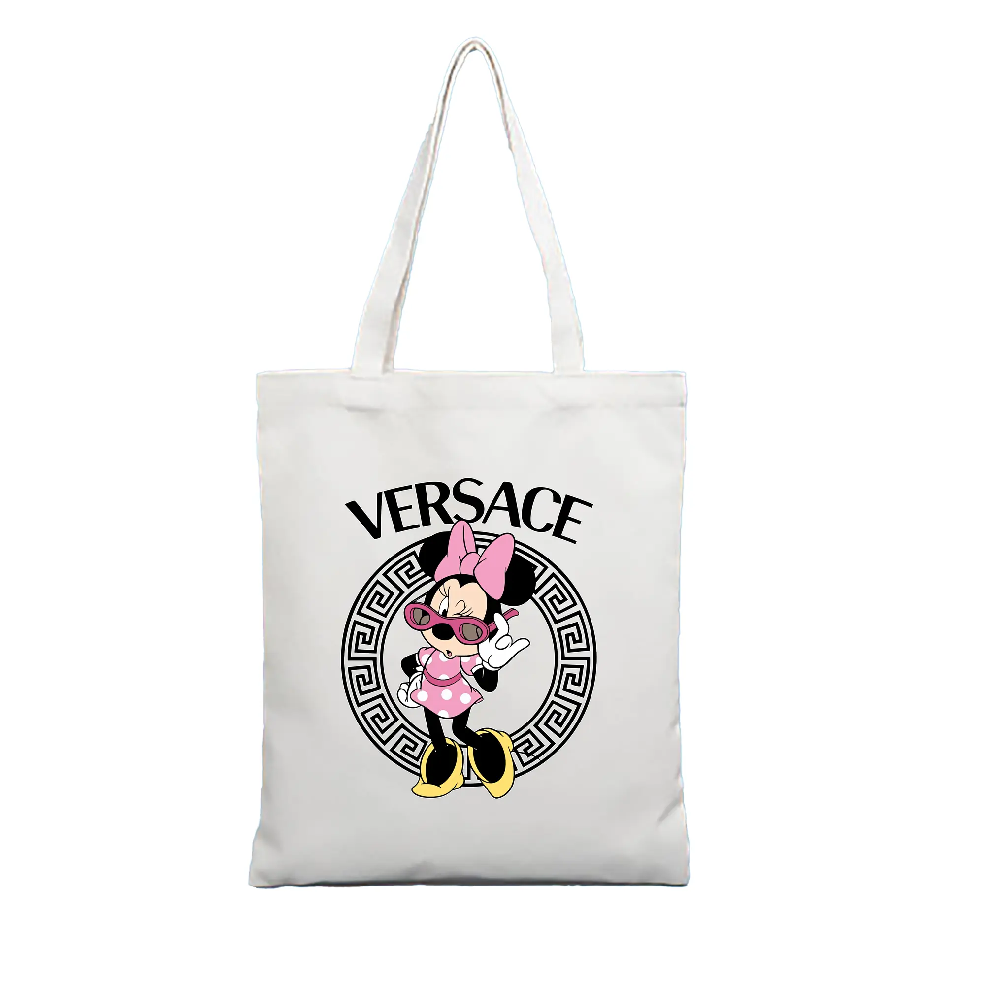 ミッキーマウス（Mickey Mouse） グッズ ミニーマウス（Minnie Mouse） - 縦型キャンバス手提げバッグ（トートバッグ） ・ キャンバス素材 ・ ショッピング用 ・ 軽量 丈夫 お手入れ簡単