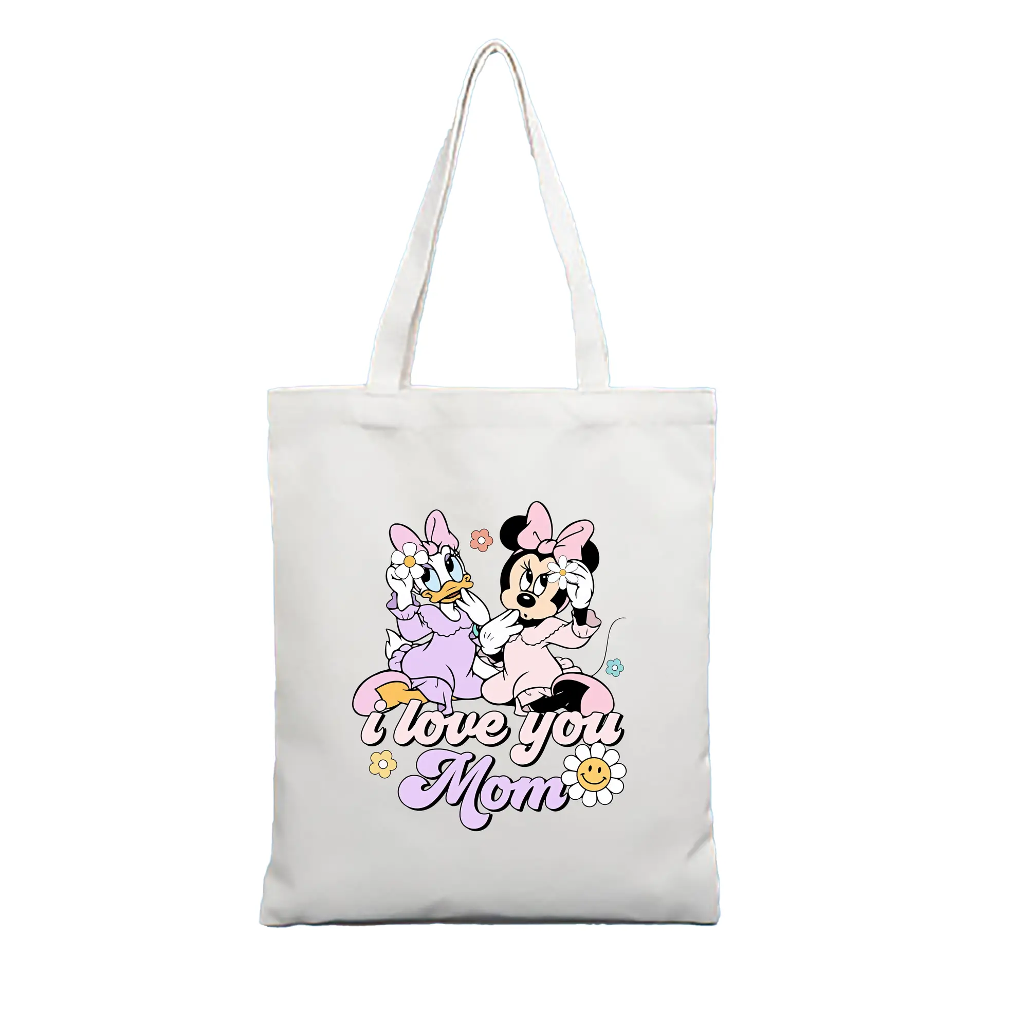 ミッキーマウス（Mickey Mouse） グッズ ミニーマウス（Minnie Mouse） - 縦型キャンバス手提げバッグ（トートバッグ） ・ キャンバス素材 ・ ショッピング用 ・ 軽量 丈夫 お手入れ簡単