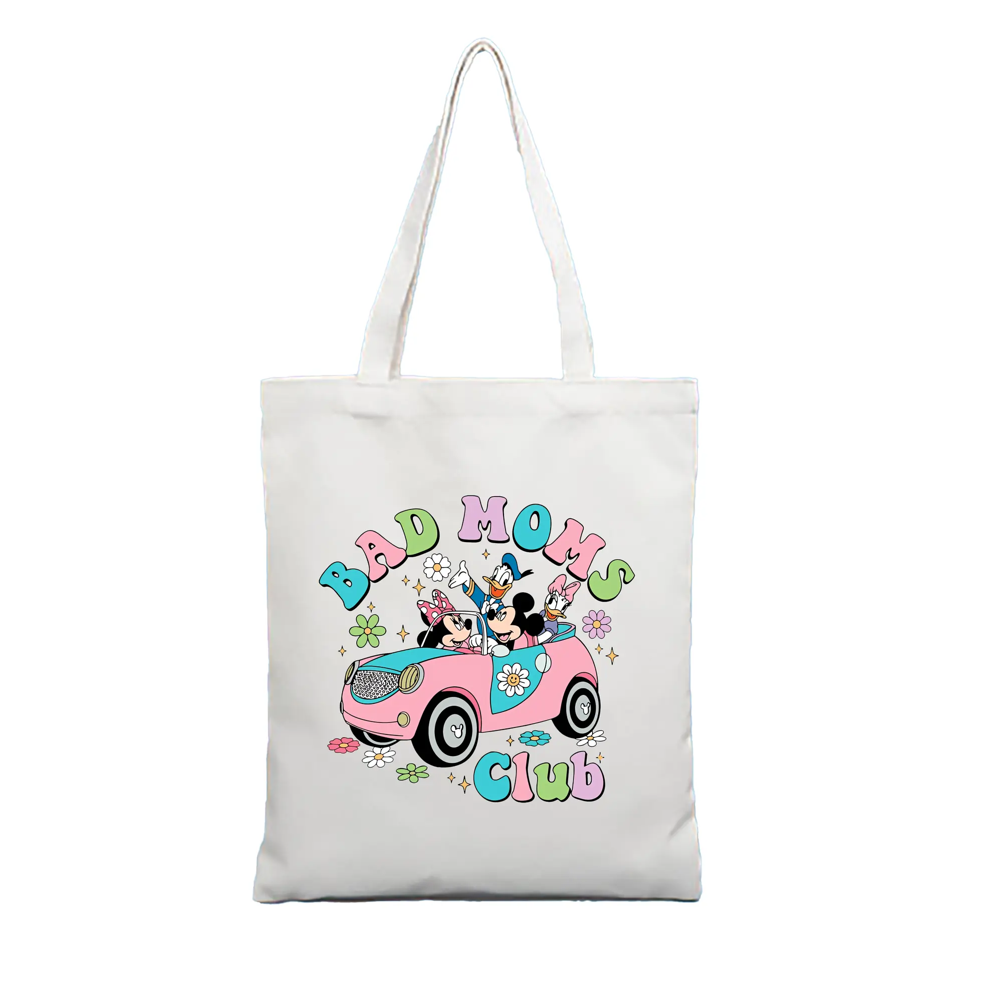 ミッキーマウス（Mickey Mouse） グッズ ミニーマウス（Minnie Mouse） - 縦型キャンバス手提げバッグ（トートバッグ） ・ キャンバス素材 ・ ショッピング用 ・ 軽量 丈夫 お手入れ簡単