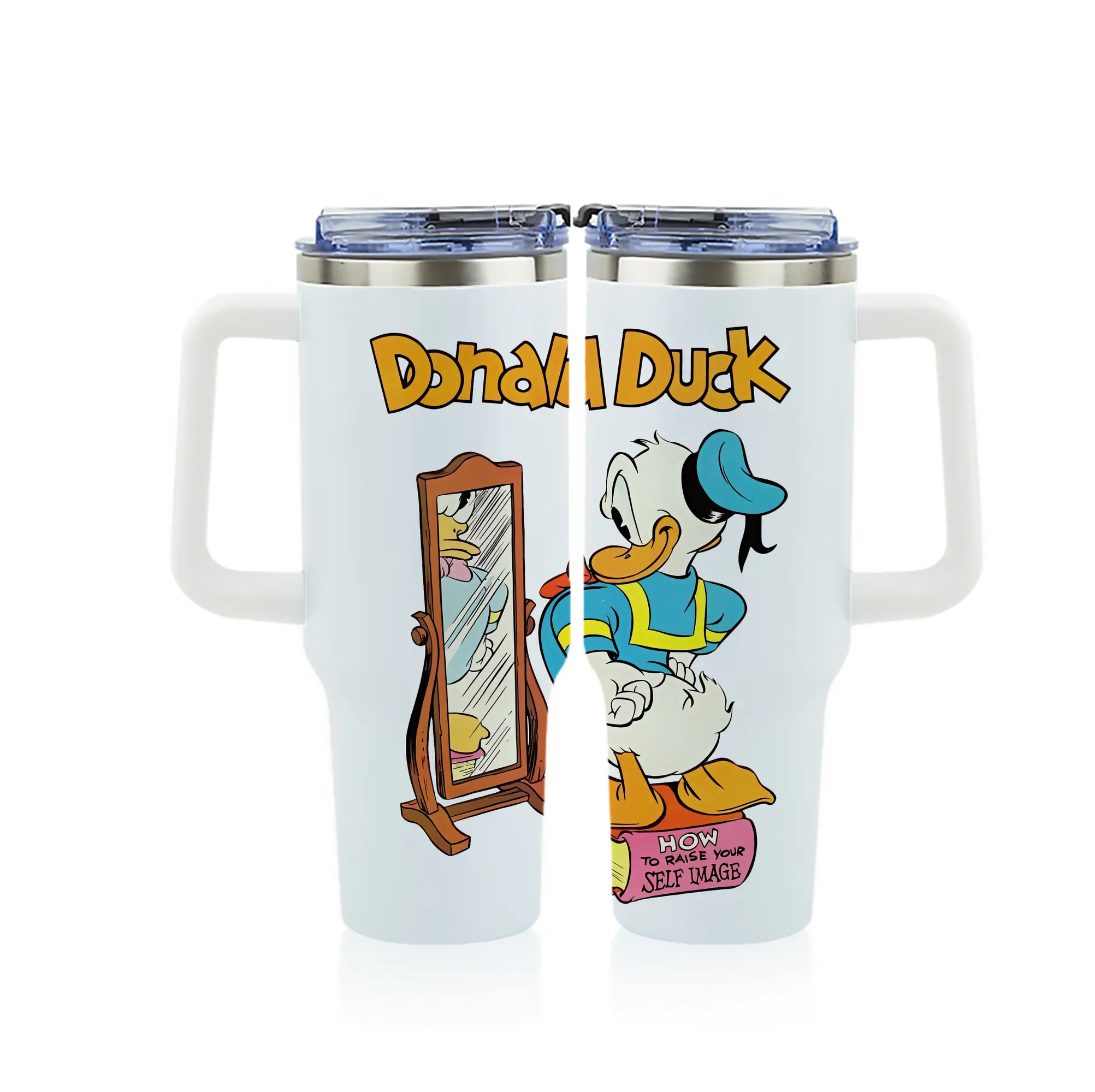 ミッキーマウス（Mickey Mouse） グッズ ドナルドダック（Donald Duck） - 1200mL フルプリント車用タンブラー ・ 304ステンレス 内側 ・ 201ステンレス 外側 ・ 保温 保冷 ・ 通勤 ドライブ アウトドア用