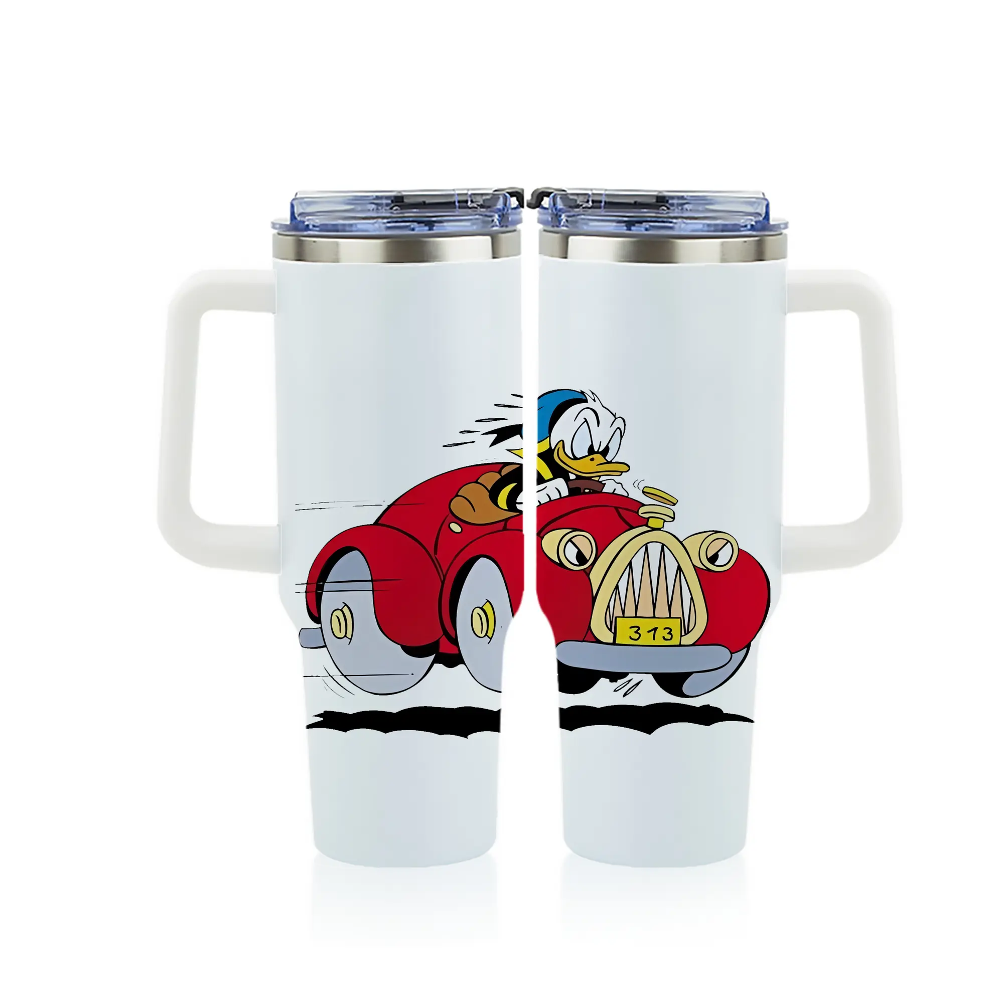 ミッキーマウス（Mickey Mouse） グッズ ドナルドダック（Donald Duck） - 1200mL フルプリント車用タンブラー ・ 304ステンレス 内側 ・ 201ステンレス 外側 ・ 保温 保冷 ・ 通勤 ドライブ アウトドア用