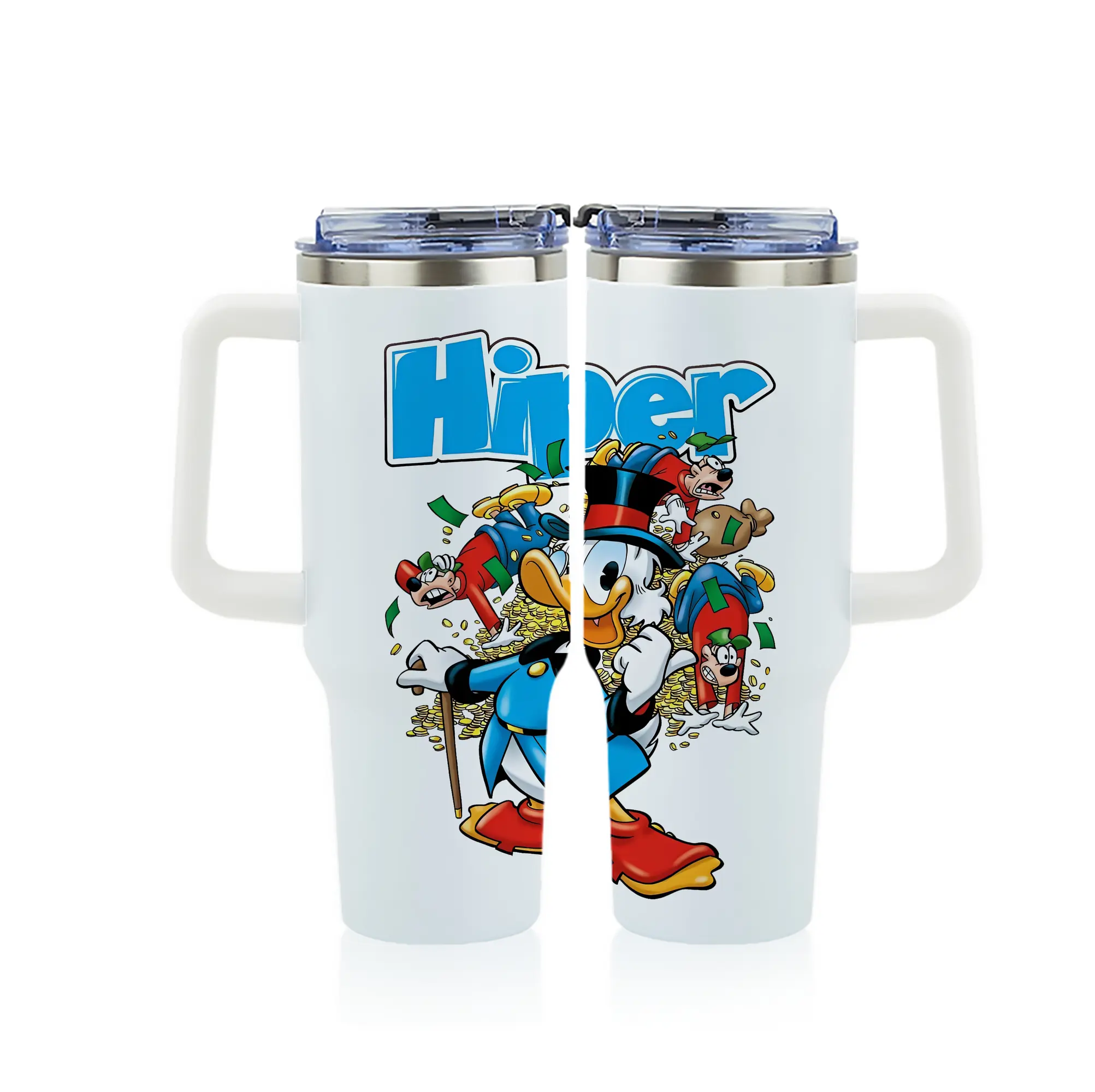 ミッキーマウス（Mickey Mouse） グッズ ドナルドダック（Donald Duck） - 1200mL フルプリント車用タンブラー ・ 304ステンレス 内側 ・ 201ステンレス 外側 ・ 保温 保冷 ・ 通勤 ドライブ アウトドア用