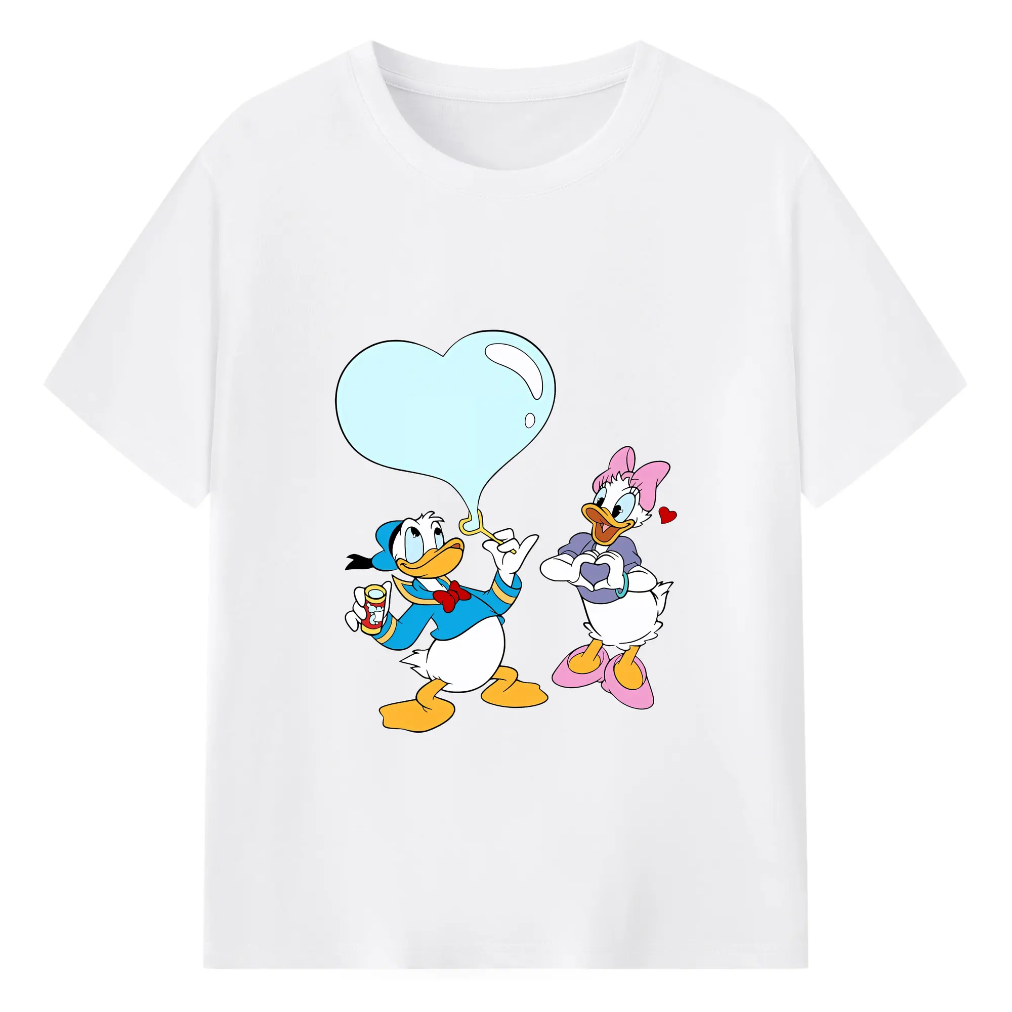 ミッキーマウス（Mickey Mouse） グッズ ドナルドダック（Donald Duck） - 綿100％ 半袖Tシャツ ・ フロントプリント ・ 快適 通気性 ・ 日常使い 散歩 スポーツ用