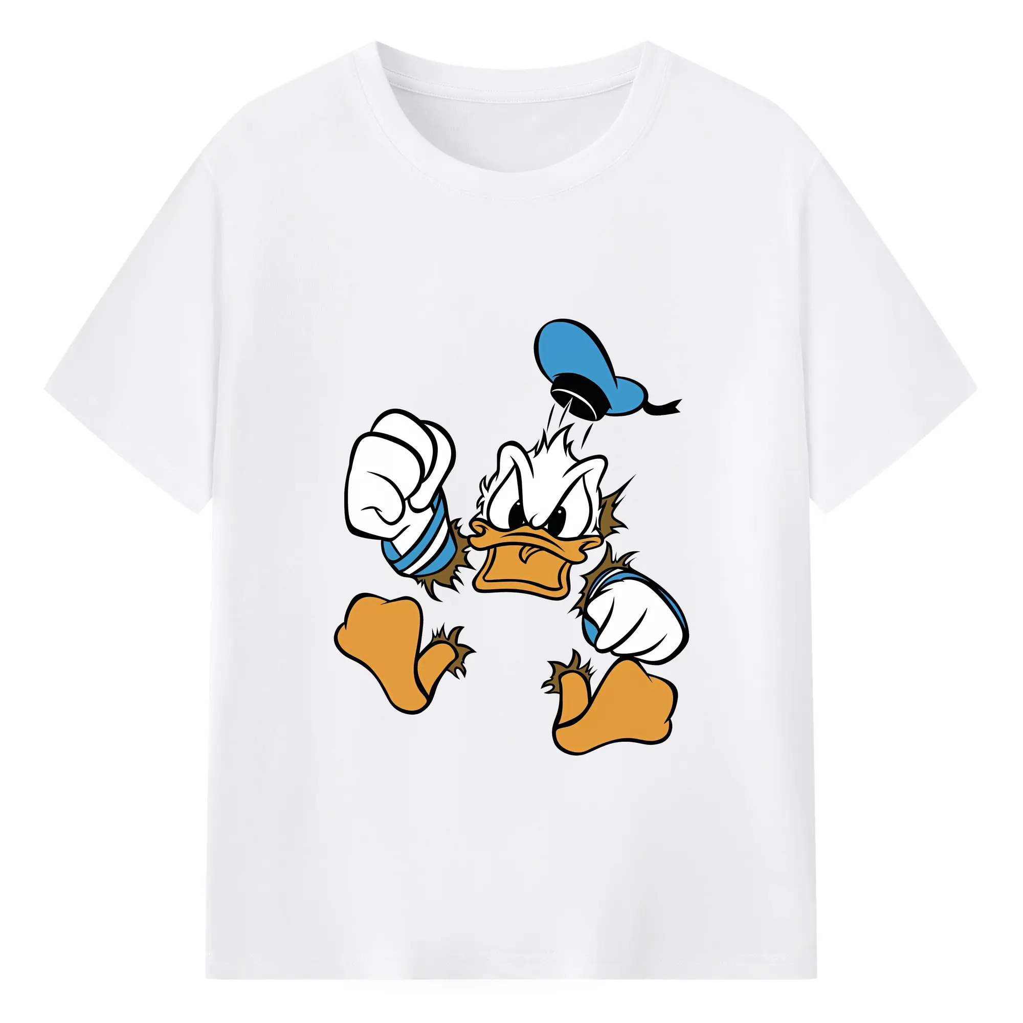 ミッキーマウス（Mickey Mouse） グッズ ドナルドダック（Donald Duck） - 綿100％ 半袖Tシャツ ・ フロントプリント ・ 快適 通気性 ・ 日常使い 散歩 スポーツ用