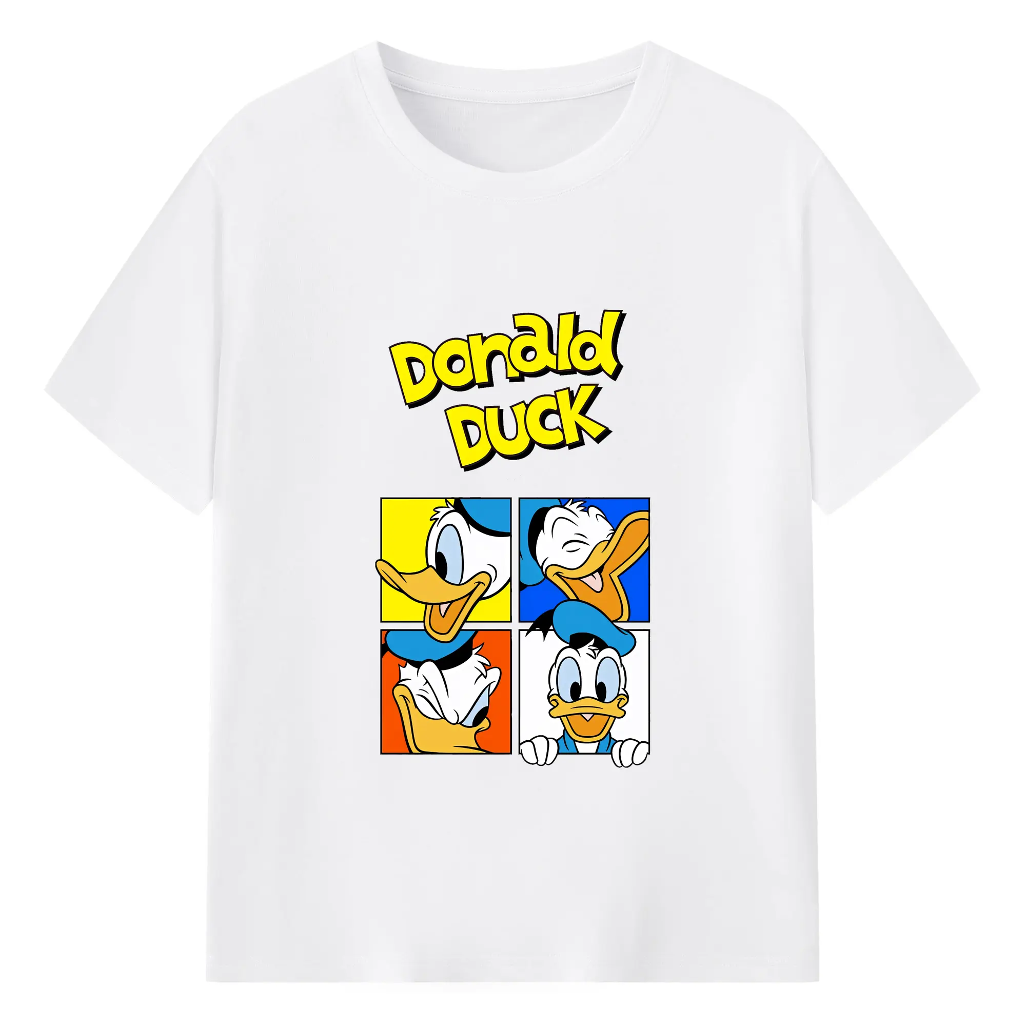 ミッキーマウス（Mickey Mouse） グッズ ドナルドダック（Donald Duck） - 綿100％ 半袖Tシャツ ・ フロントプリント ・ 快適 通気性 ・ 日常使い 散歩 スポーツ用
