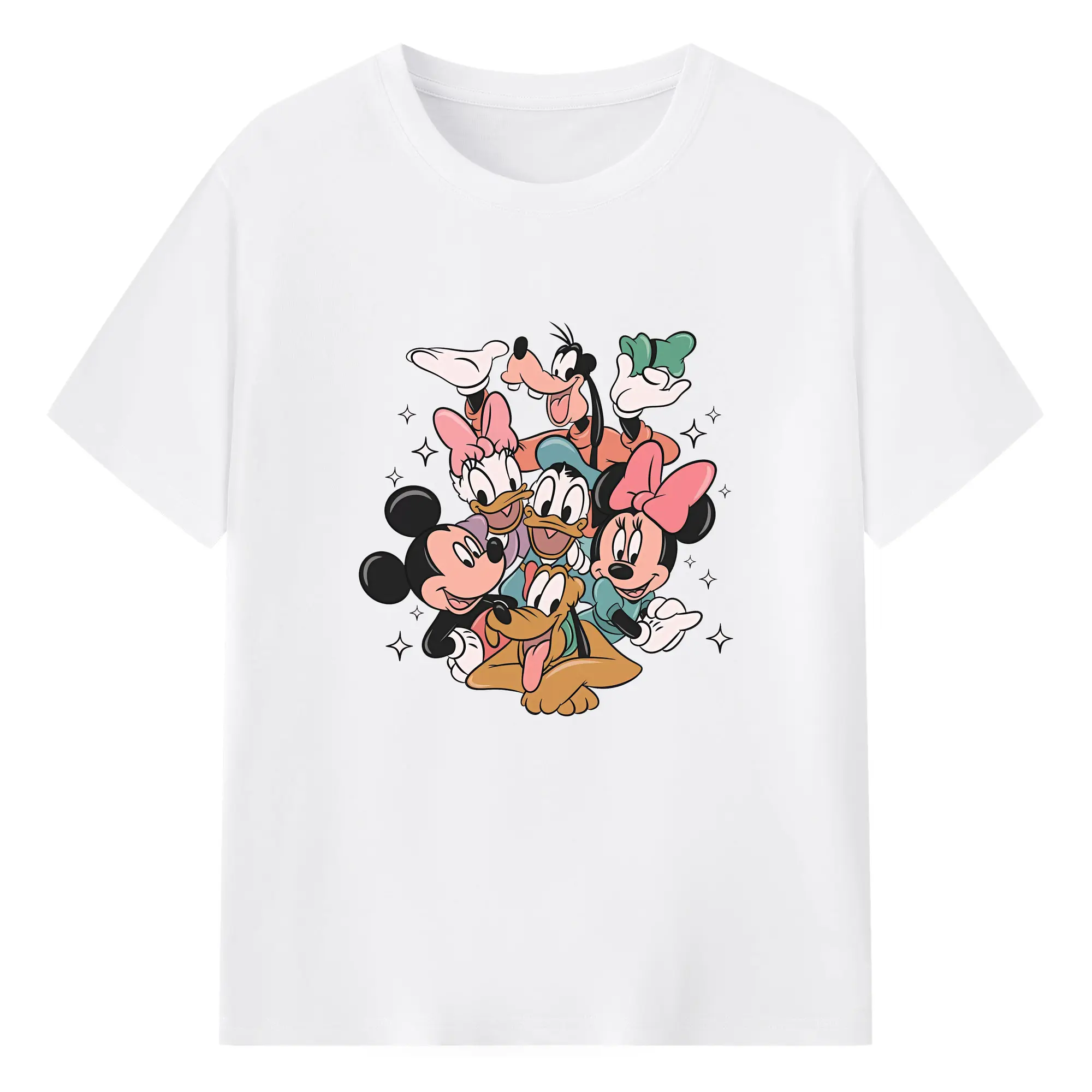 ミッキーマウス（Mickey Mouse） グッズ ドナルドダック（Donald Duck） - 綿100％ 半袖Tシャツ ・ フロントプリント ・ 快適 通気性 ・ 日常使い 散歩 スポーツ用