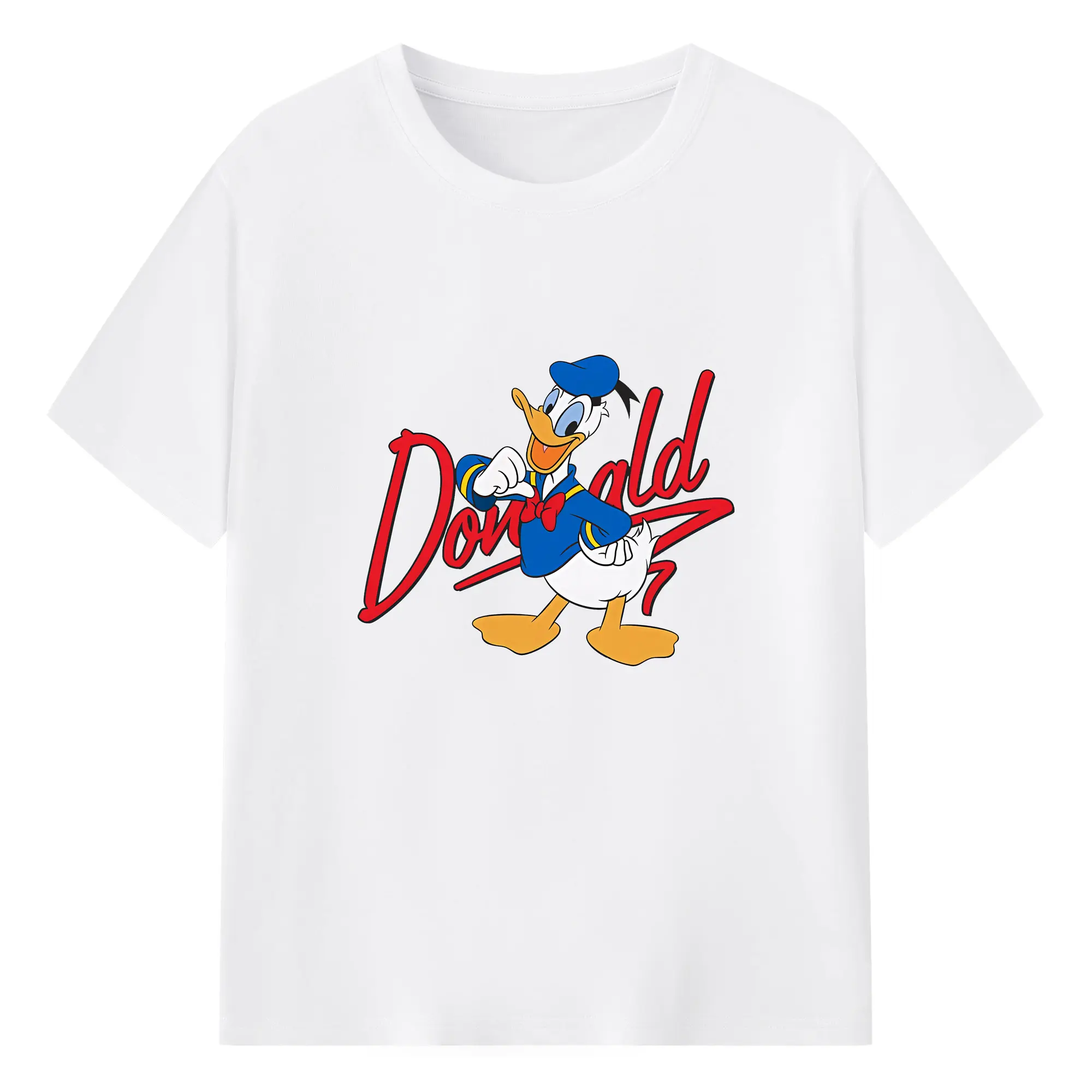 ミッキーマウス（Mickey Mouse） グッズ ドナルドダック（Donald Duck） - 綿100％ 半袖Tシャツ ・ フロントプリント ・ 快適 通気性 ・ 日常使い 散歩 スポーツ用