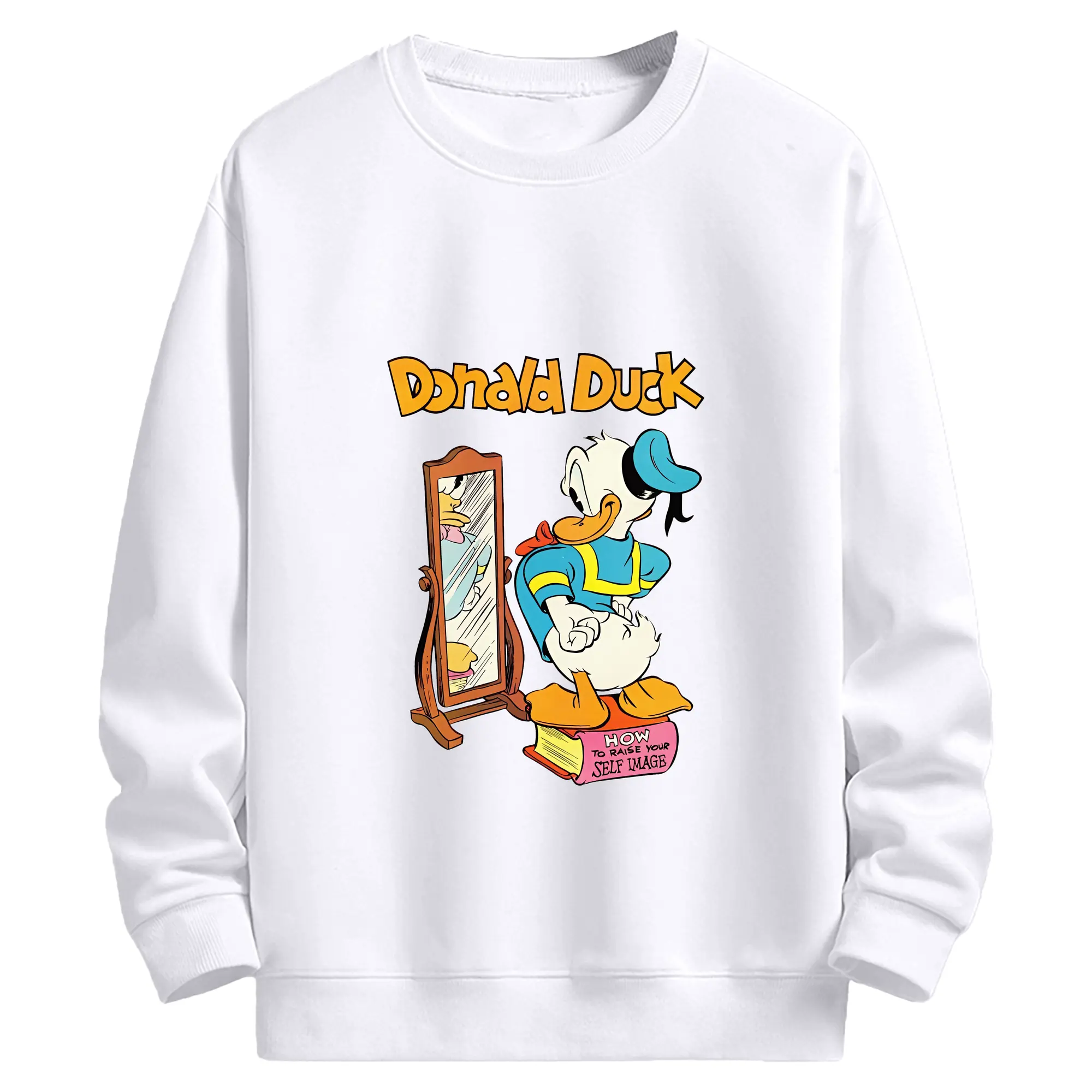 ミッキーマウス（Mickey Mouse） グッズ ドナルドダック（Donald Duck） - 高品質 クルーネック スウェット ・ コットン59％ ポリエステル41％ ・ ユニセックス 長袖 トレーナー ・ カジュアル デイリー スポーツ 散歩用