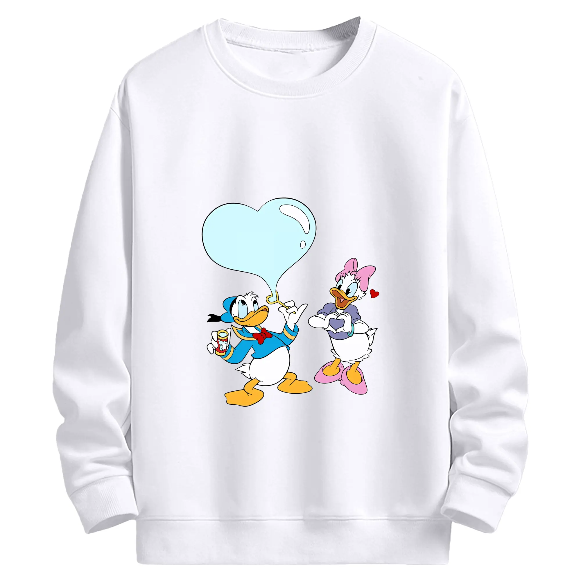 ミッキーマウス（Mickey Mouse） グッズ ドナルドダック（Donald Duck） - 高品質 クルーネック スウェット ・ コットン59％ ポリエステル41％ ・ ユニセックス 長袖 トレーナー ・ カジュアル デイリー スポーツ 散歩用