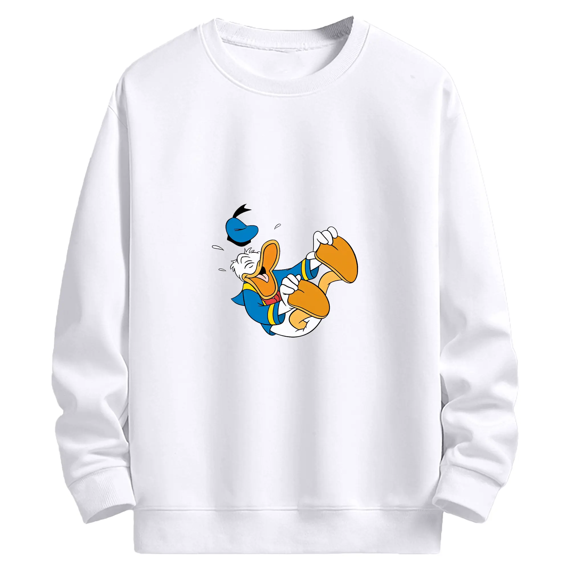 ミッキーマウス（Mickey Mouse） グッズ ドナルドダック（Donald Duck） - 高品質 クルーネック スウェット ・ コットン59％ ポリエステル41％ ・ ユニセックス 長袖 トレーナー ・ カジュアル デイリー スポーツ 散歩用