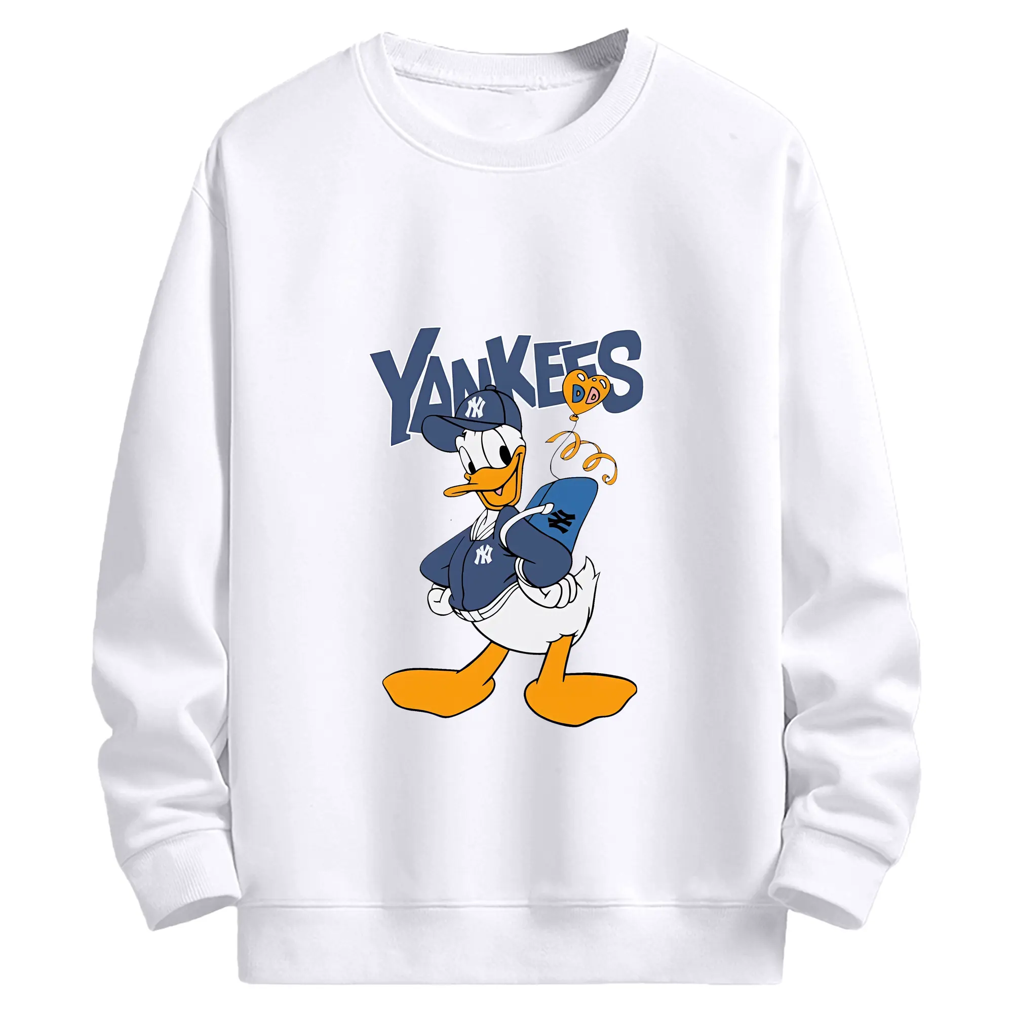 ミッキーマウス（Mickey Mouse） グッズ ドナルドダック（Donald Duck） - 高品質 クルーネック スウェット ・ コットン59％ ポリエステル41％ ・ ユニセックス 長袖 トレーナー ・ カジュアル デイリー スポーツ 散歩用