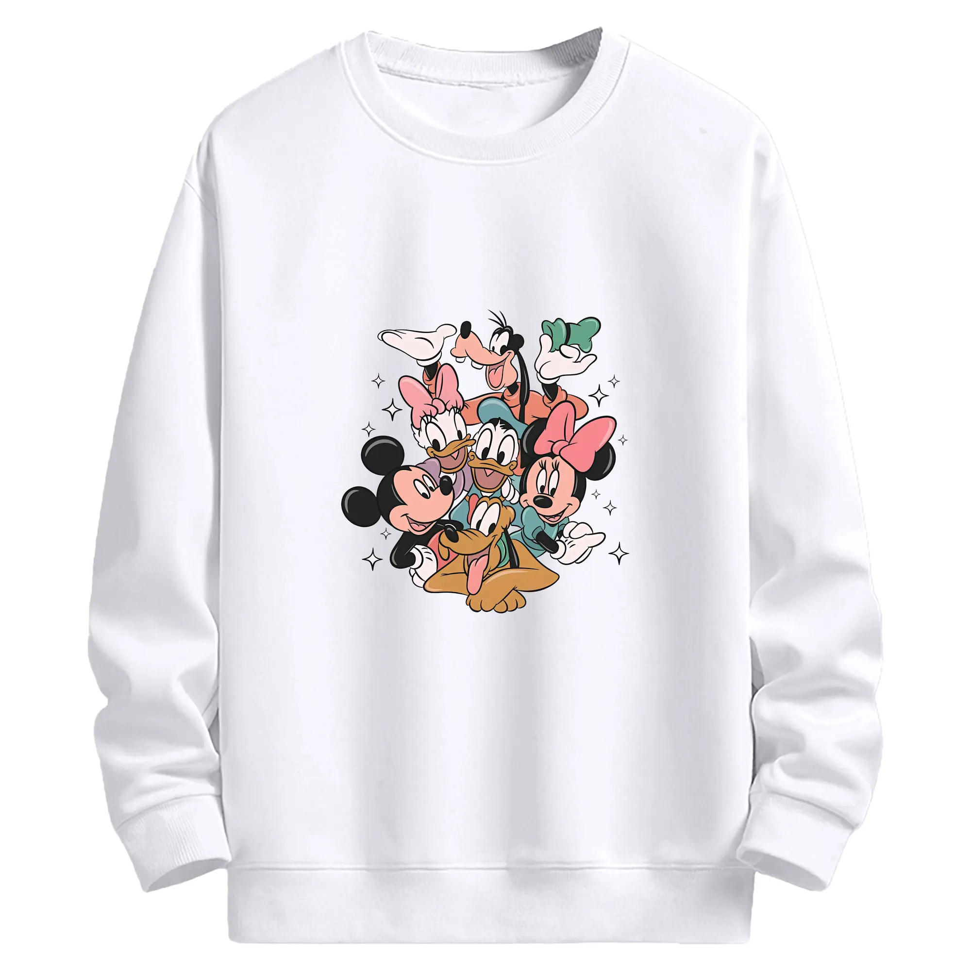 ミッキーマウス（Mickey Mouse） グッズ ドナルドダック（Donald Duck） - 高品質 クルーネック スウェット ・ コットン59％ ポリエステル41％ ・ ユニセックス 長袖 トレーナー ・ カジュアル デイリー スポーツ 散歩用