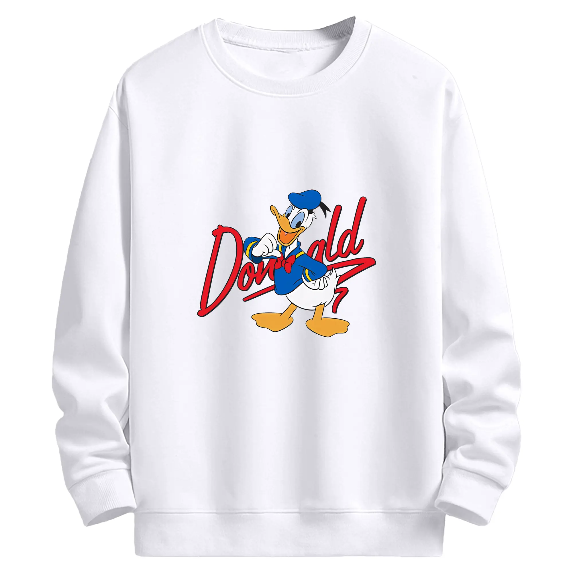 ミッキーマウス（Mickey Mouse） グッズ ドナルドダック（Donald Duck） - 高品質 クルーネック スウェット ・ コットン59％ ポリエステル41％ ・ ユニセックス 長袖 トレーナー ・ カジュアル デイリー スポーツ 散歩用