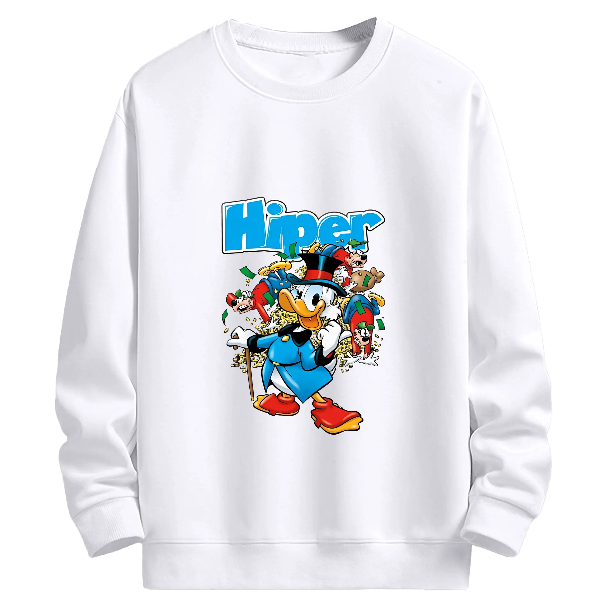 ミッキーマウス（Mickey Mouse） グッズ ドナルドダック（Donald Duck） - 高品質 クルーネック スウェット ・ コットン59％ ポリエステル41％ ・ ユニセックス 長袖 トレーナー ・ カジュアル デイリー スポーツ 散歩用