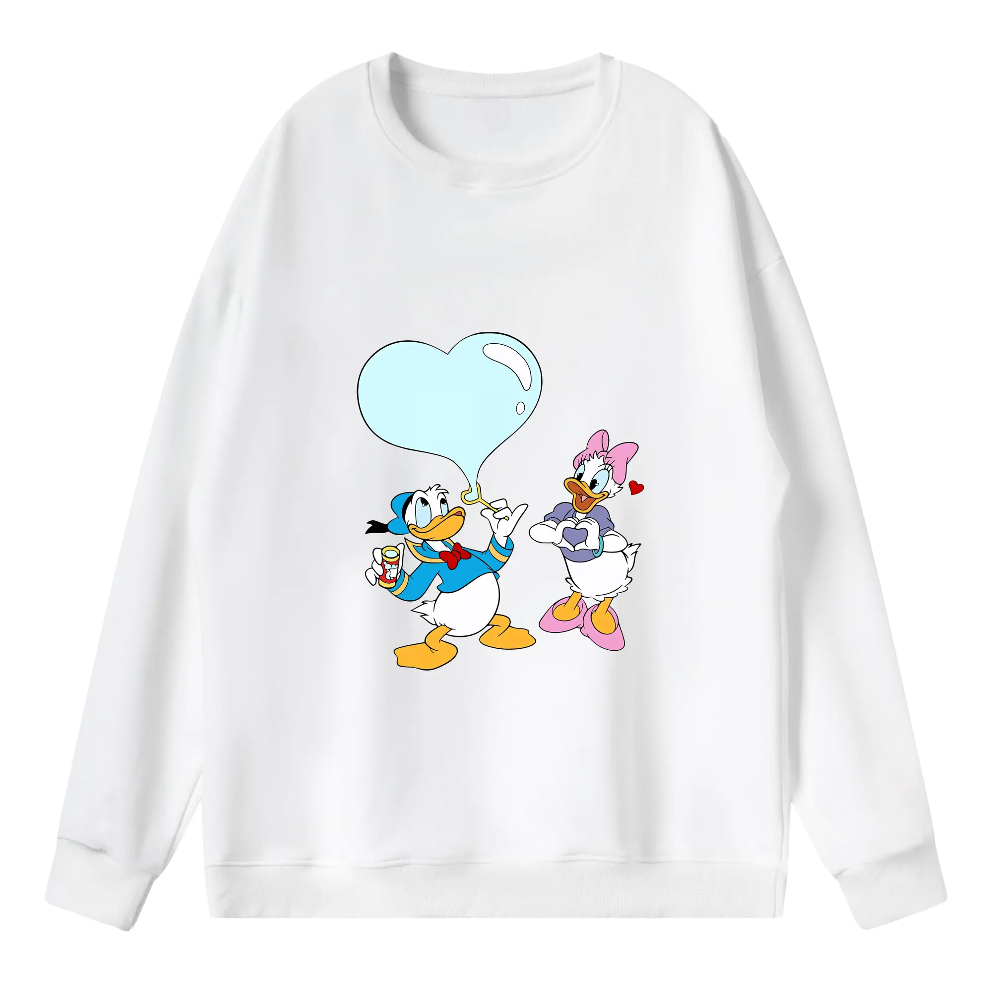 ミッキーマウス（Mickey Mouse） グッズ ドナルドダック（Donald Duck） - 薄手 クルーネック スウェット 裏毛260g · ポリエステル 春秋向け カジュアル 男女兼用 · トレーナー デイリー スポーツ 散歩に最適