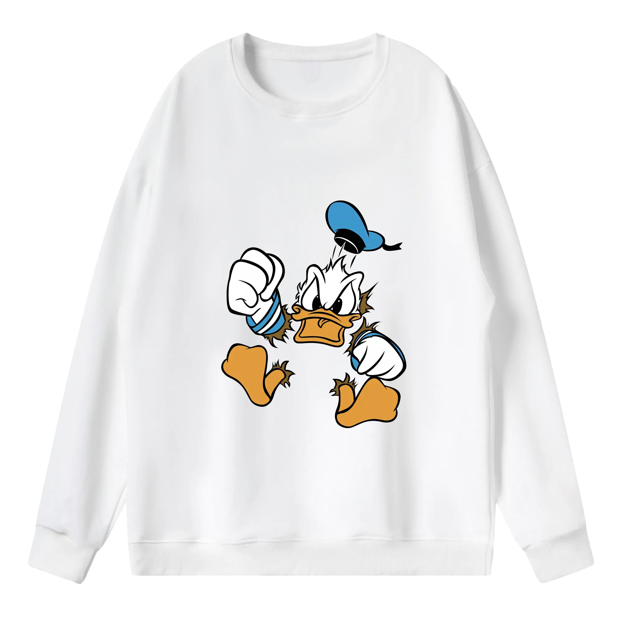 ミッキーマウス（Mickey Mouse） グッズ ドナルドダック（Donald Duck） - 薄手 クルーネック スウェット 裏毛260g · ポリエステル 春秋向け カジュアル 男女兼用 · トレーナー デイリー スポーツ 散歩に最適