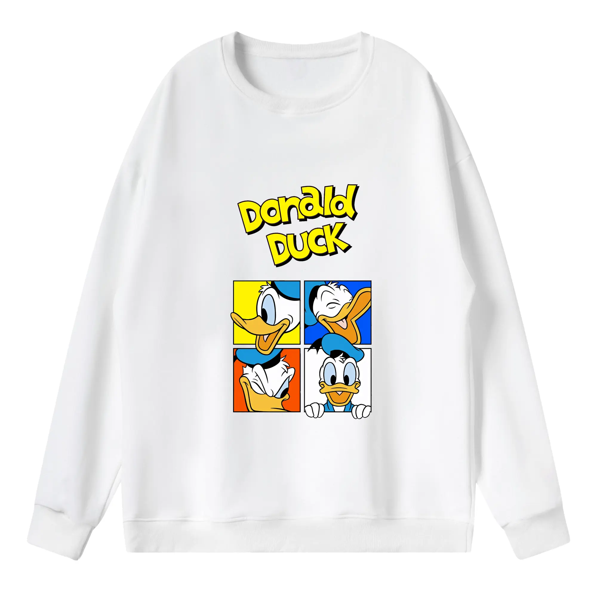 ミッキーマウス（Mickey Mouse） グッズ ドナルドダック（Donald Duck） - 薄手 クルーネック スウェット 裏毛260g · ポリエステル 春秋向け カジュアル 男女兼用 · トレーナー デイリー スポーツ 散歩に最適