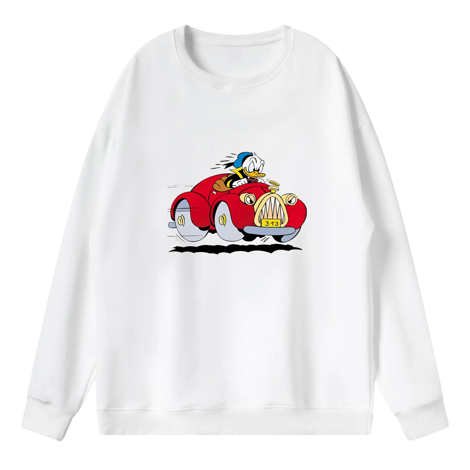 ミッキーマウス（Mickey Mouse） グッズ ドナルドダック（Donald Duck） - 薄手 クルーネック スウェット 裏毛260g · ポリエステル 春秋向け カジュアル 男女兼用 · トレーナー デイリー スポーツ 散歩に最適