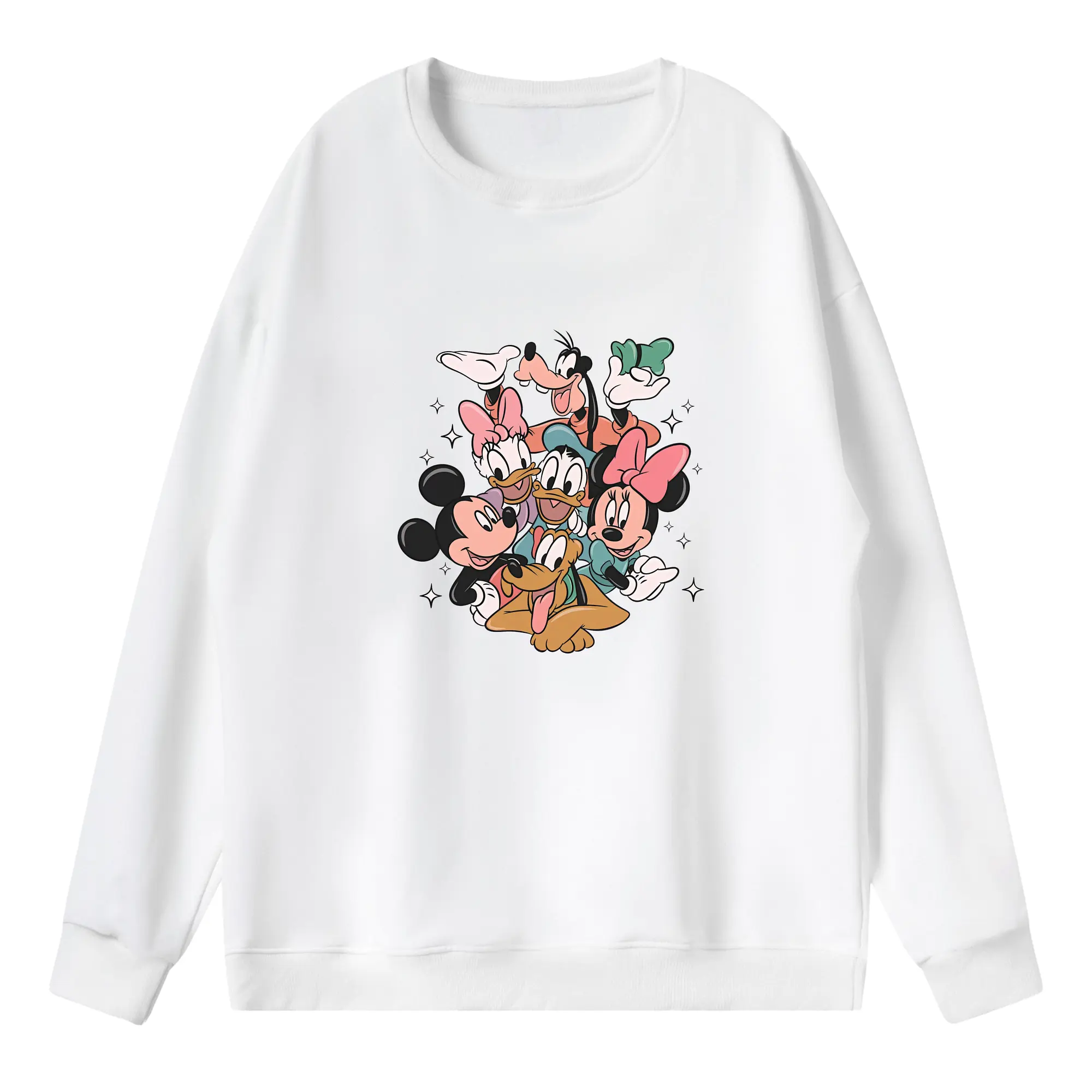 ミッキーマウス（Mickey Mouse） グッズ ドナルドダック（Donald Duck） - 薄手 クルーネック スウェット 裏毛260g · ポリエステル 春秋向け カジュアル 男女兼用 · トレーナー デイリー スポーツ 散歩に最適