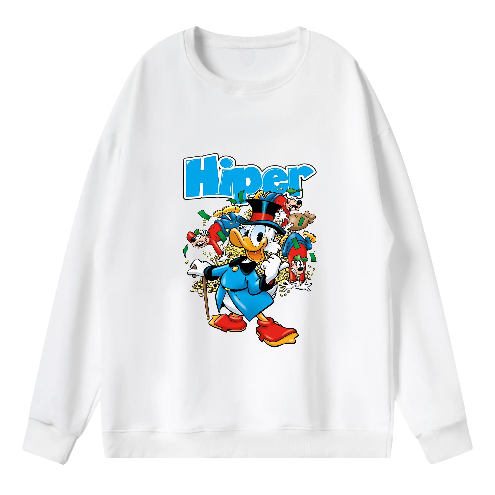 ミッキーマウス（Mickey Mouse） グッズ ドナルドダック（Donald Duck） - 薄手 クルーネック スウェット 裏毛260g · ポリエステル 春秋向け カジュアル 男女兼用 · トレーナー デイリー スポーツ 散歩に最適