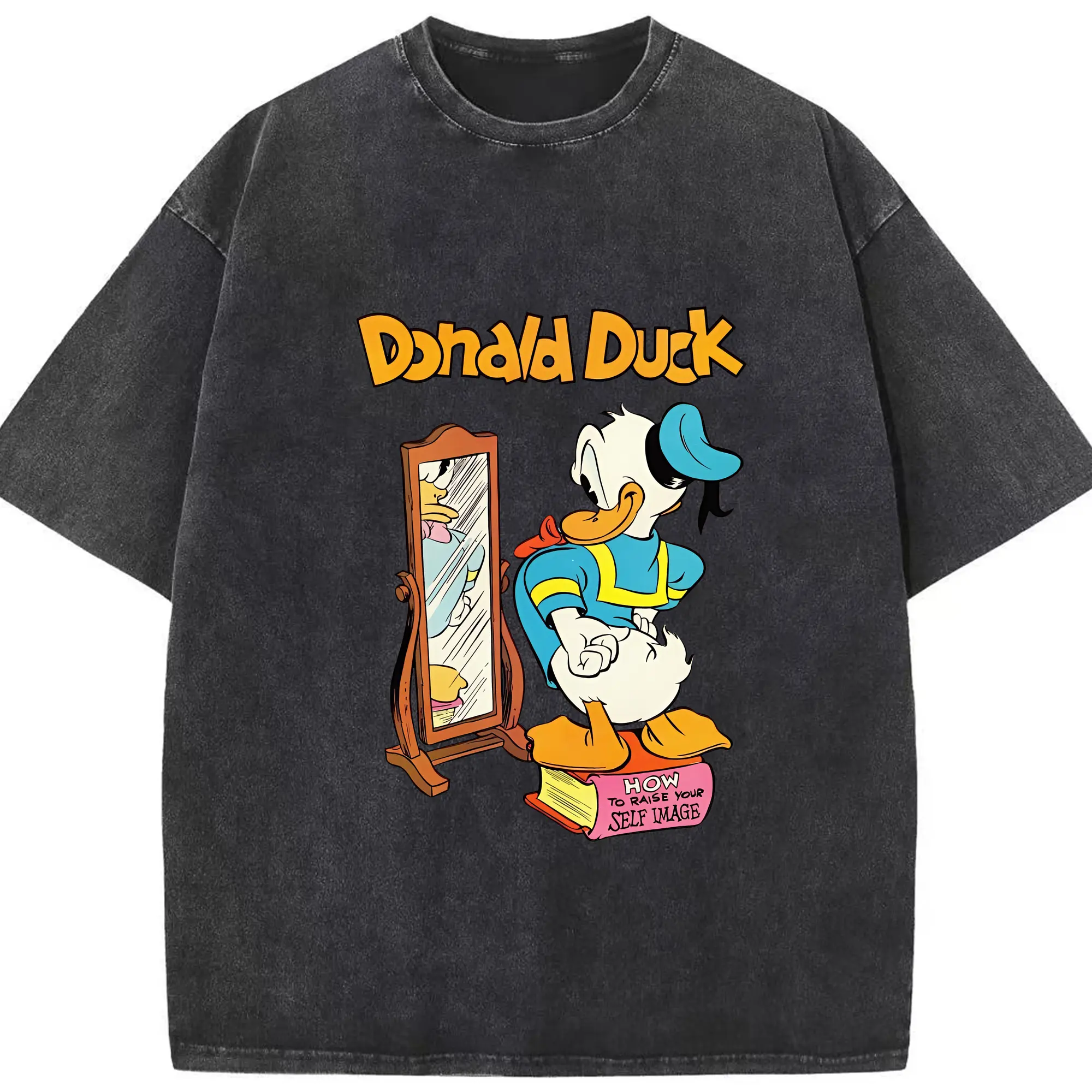 ミッキーマウス（Mickey Mouse） グッズ ドナルドダック（Donald Duck） - 綿100％ ヴィンテージ風 半袖Tシャツ ・ フロントプリント ・ 柔らか肌触り ・ 通気性 快適 ・ スポーツ カジュアル 外出用