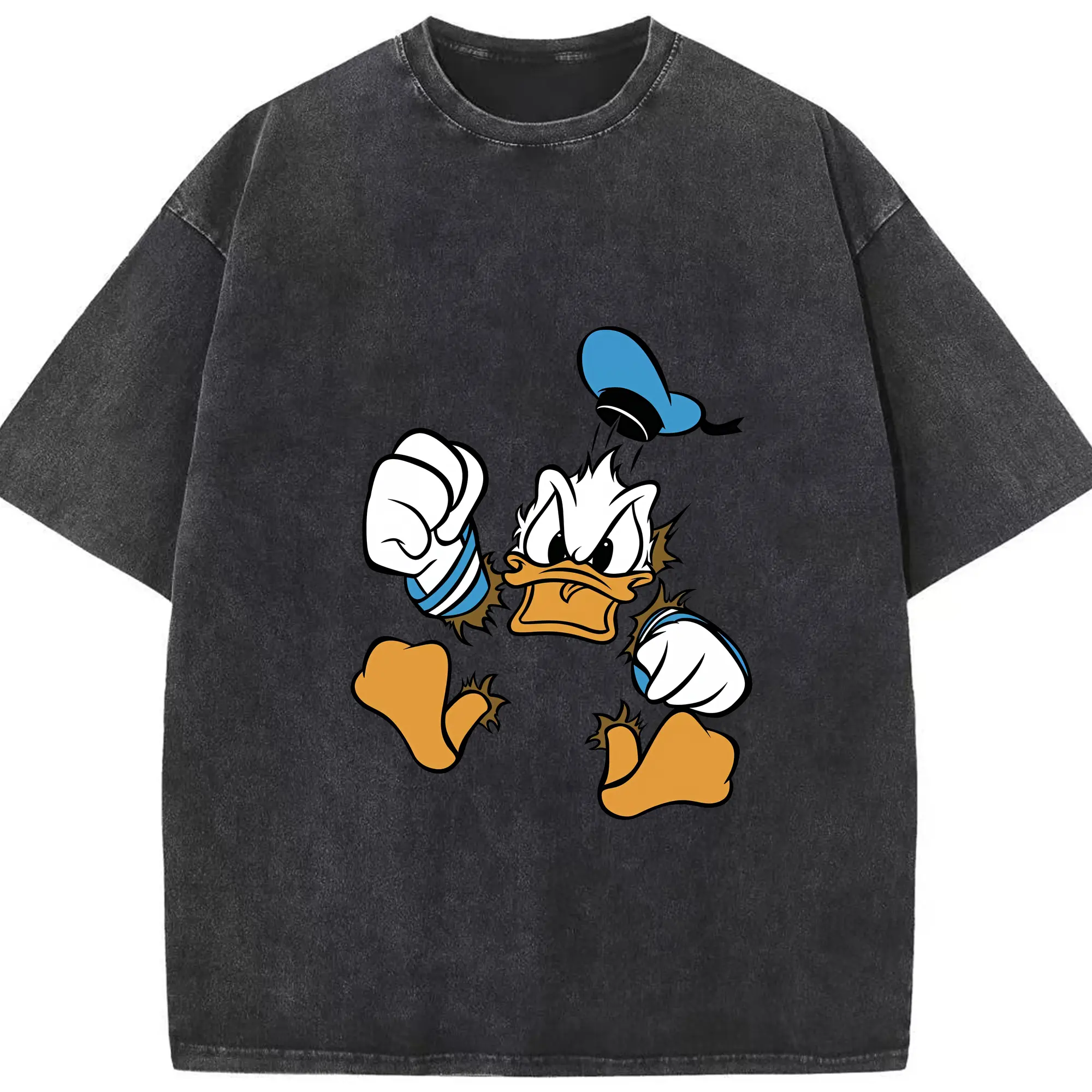 ミッキーマウス（Mickey Mouse） グッズ ドナルドダック（Donald Duck） - 綿100％ ヴィンテージ風 半袖Tシャツ ・ フロントプリント ・ 柔らか肌触り ・ 通気性 快適 ・ スポーツ カジュアル 外出用