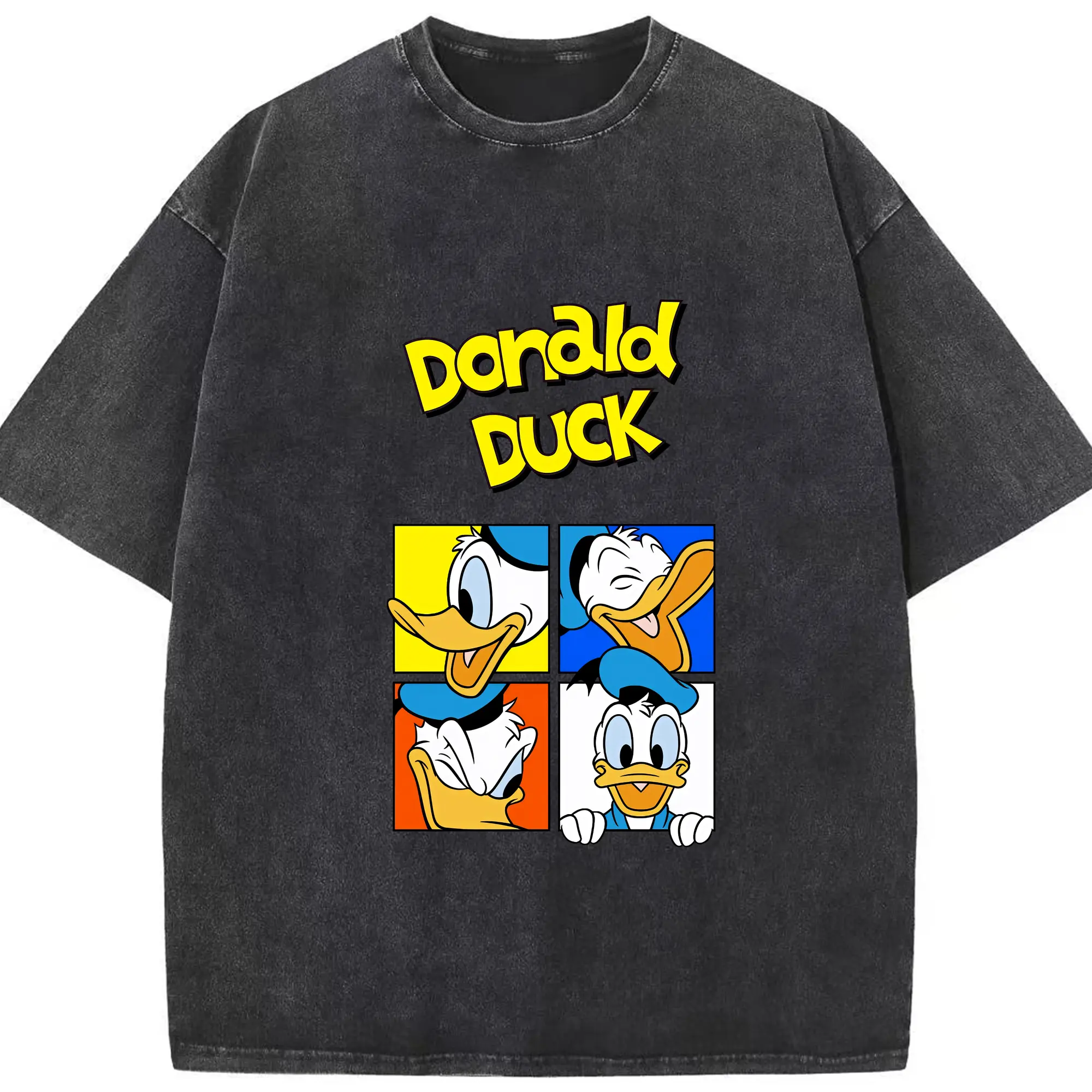 ミッキーマウス（Mickey Mouse） グッズ ドナルドダック（Donald Duck） - 綿100％ ヴィンテージ風 半袖Tシャツ ・ フロントプリント ・ 柔らか肌触り ・ 通気性 快適 ・ スポーツ カジュアル 外出用