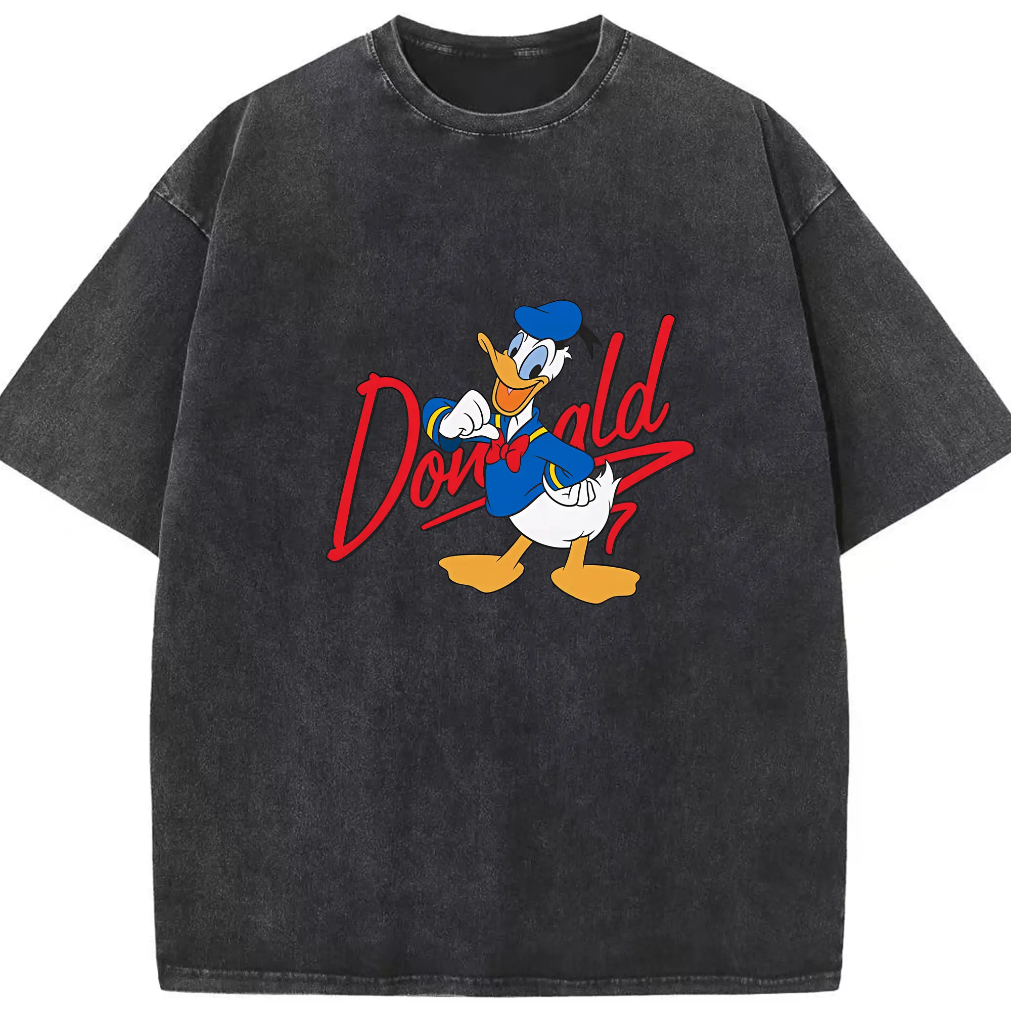 ミッキーマウス（Mickey Mouse） グッズ ドナルドダック（Donald Duck） - 綿100％ ヴィンテージ風 半袖Tシャツ ・ フロントプリント ・ 柔らか肌触り ・ 通気性 快適 ・ スポーツ カジュアル 外出用