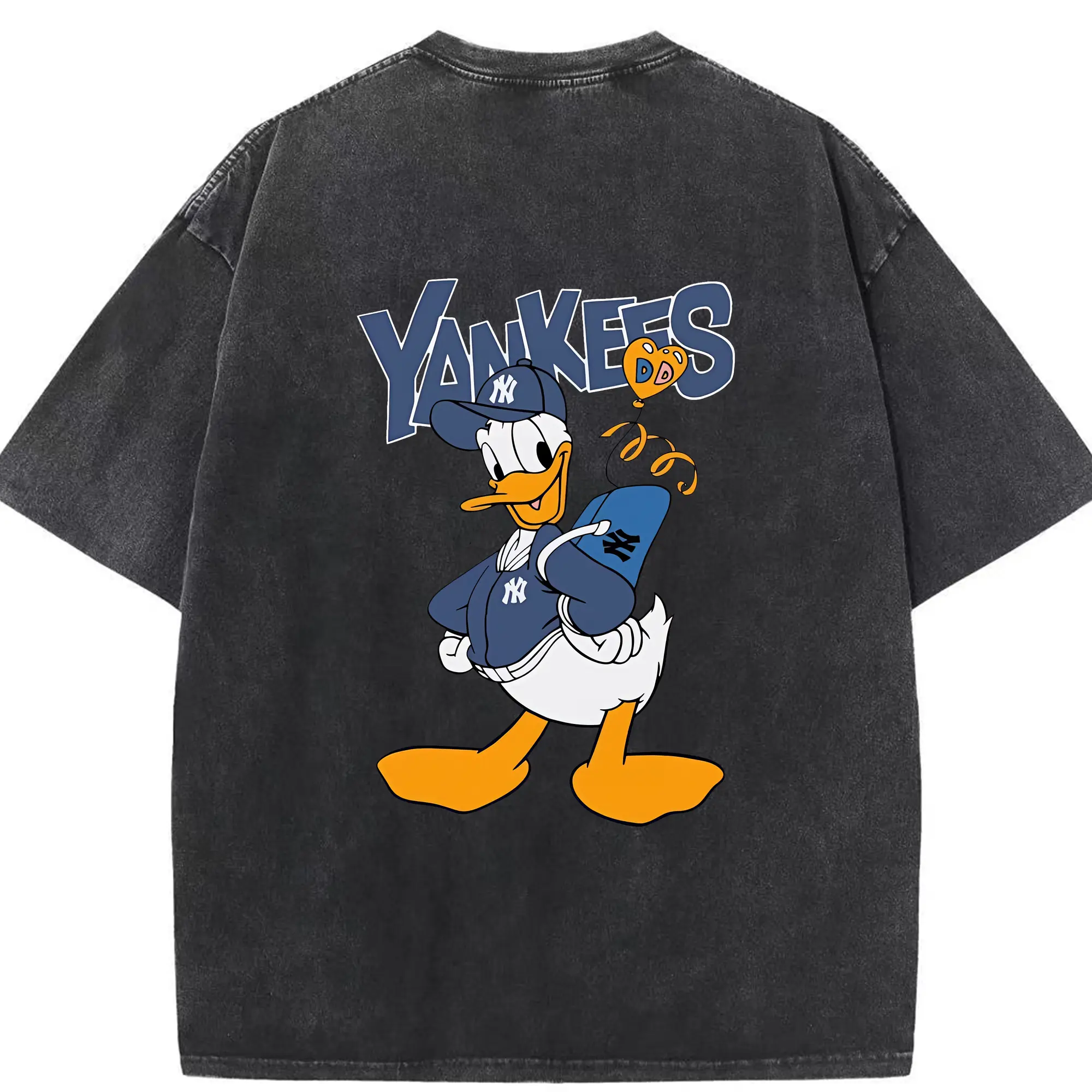 ミッキーマウス（Mickey Mouse） グッズ ドナルドダック（Donald Duck） - 綿100％ ヴィンテージ風 半袖Tシャツ ・ 背面プリント ・ 柔らか肌触り ・ 通気性 快適 ・ スポーツ カジュアル 外出用