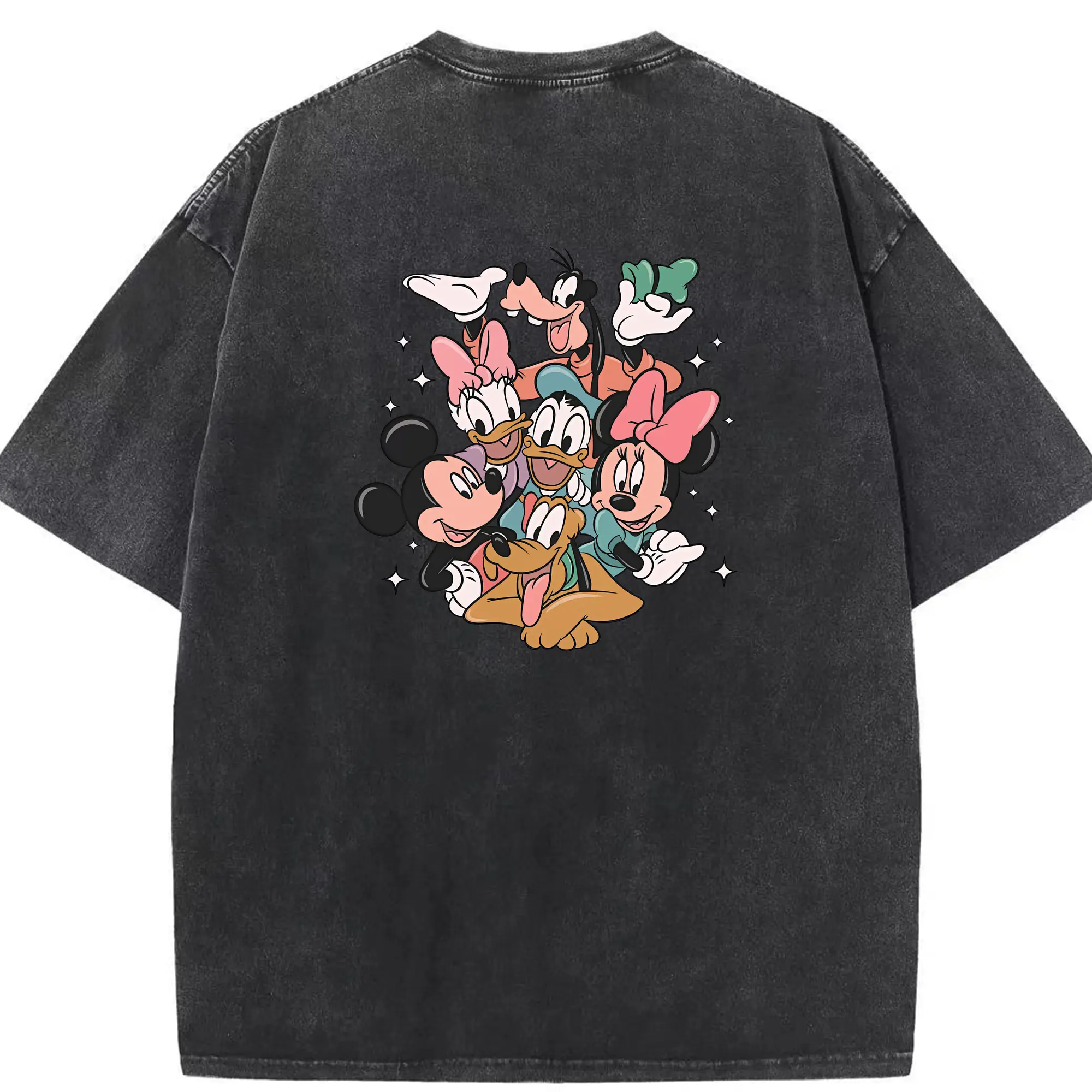 ミッキーマウス（Mickey Mouse） グッズ ドナルドダック（Donald Duck） - 綿100％ ヴィンテージ風 半袖Tシャツ ・ 背面プリント ・ 柔らか肌触り ・ 通気性 快適 ・ スポーツ カジュアル 外出用