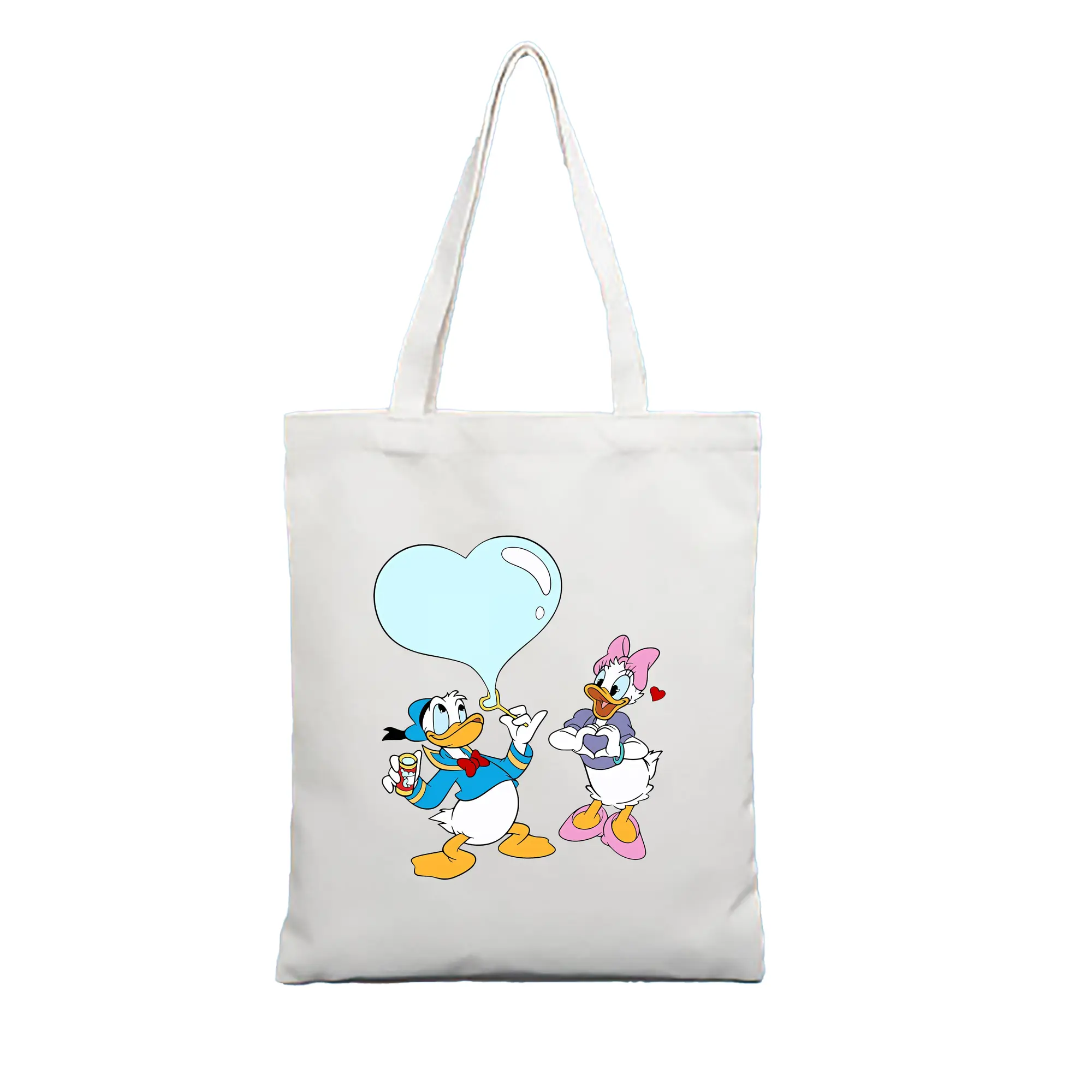 ミッキーマウス（Mickey Mouse） グッズ ドナルドダック（Donald Duck） - 縦型キャンバス手提げバッグ（トートバッグ） ・ キャンバス素材 ・ ショッピング用 ・ 軽量 丈夫 お手入れ簡単