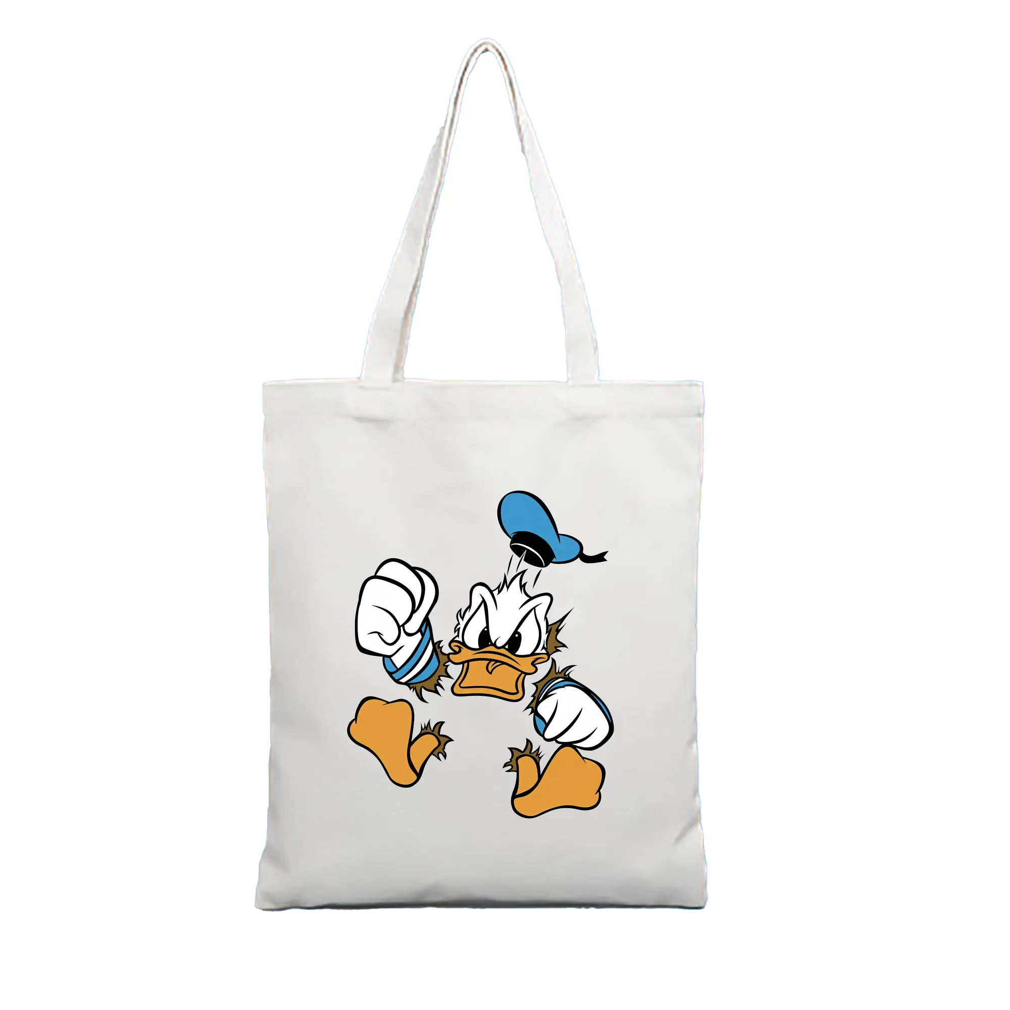 ミッキーマウス（Mickey Mouse） グッズ ドナルドダック（Donald Duck） - 縦型キャンバス手提げバッグ（トートバッグ） ・ キャンバス素材 ・ ショッピング用 ・ 軽量 丈夫 お手入れ簡単