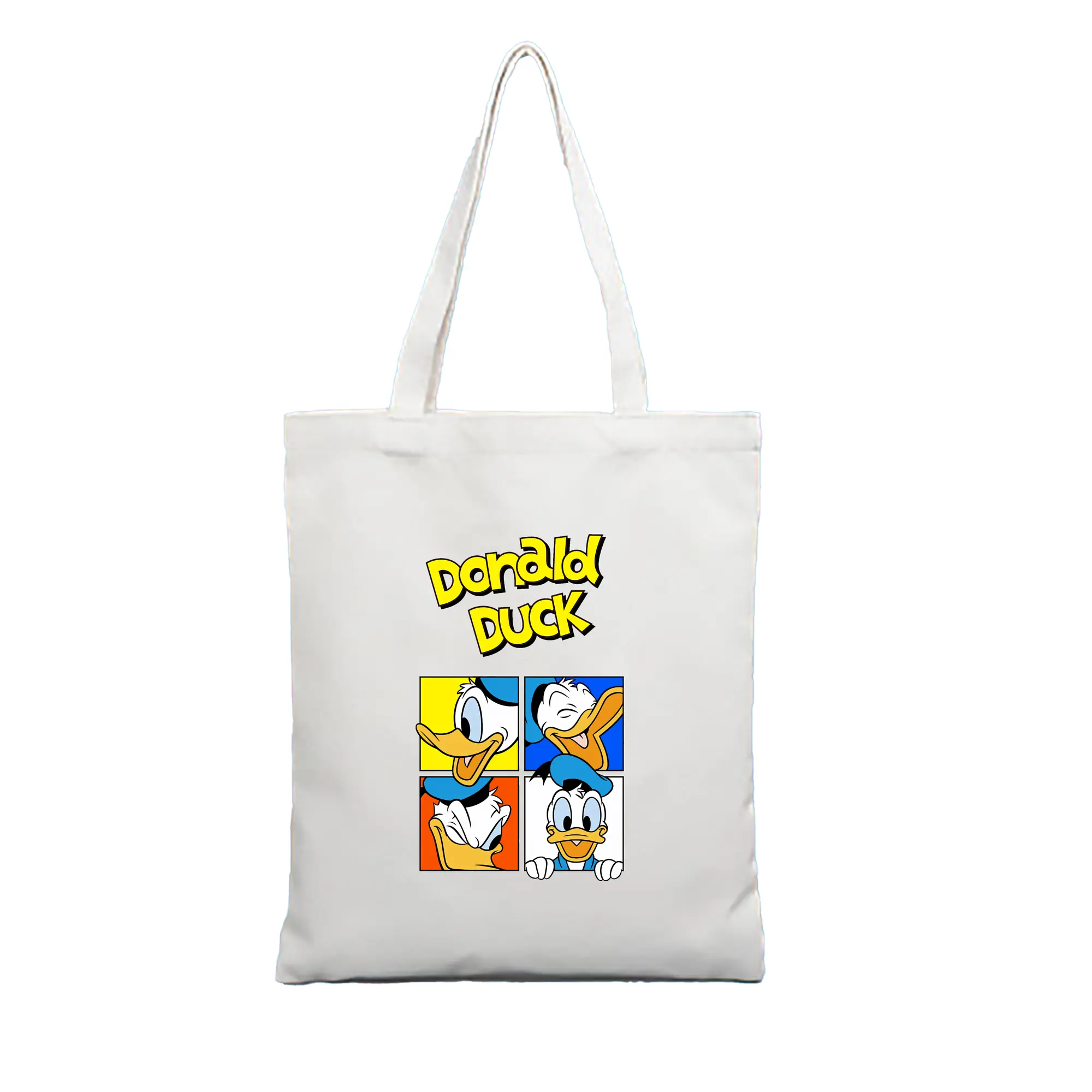 ミッキーマウス（Mickey Mouse） グッズ ドナルドダック（Donald Duck） - 縦型キャンバス手提げバッグ（トートバッグ） ・ キャンバス素材 ・ ショッピング用 ・ 軽量 丈夫 お手入れ簡単