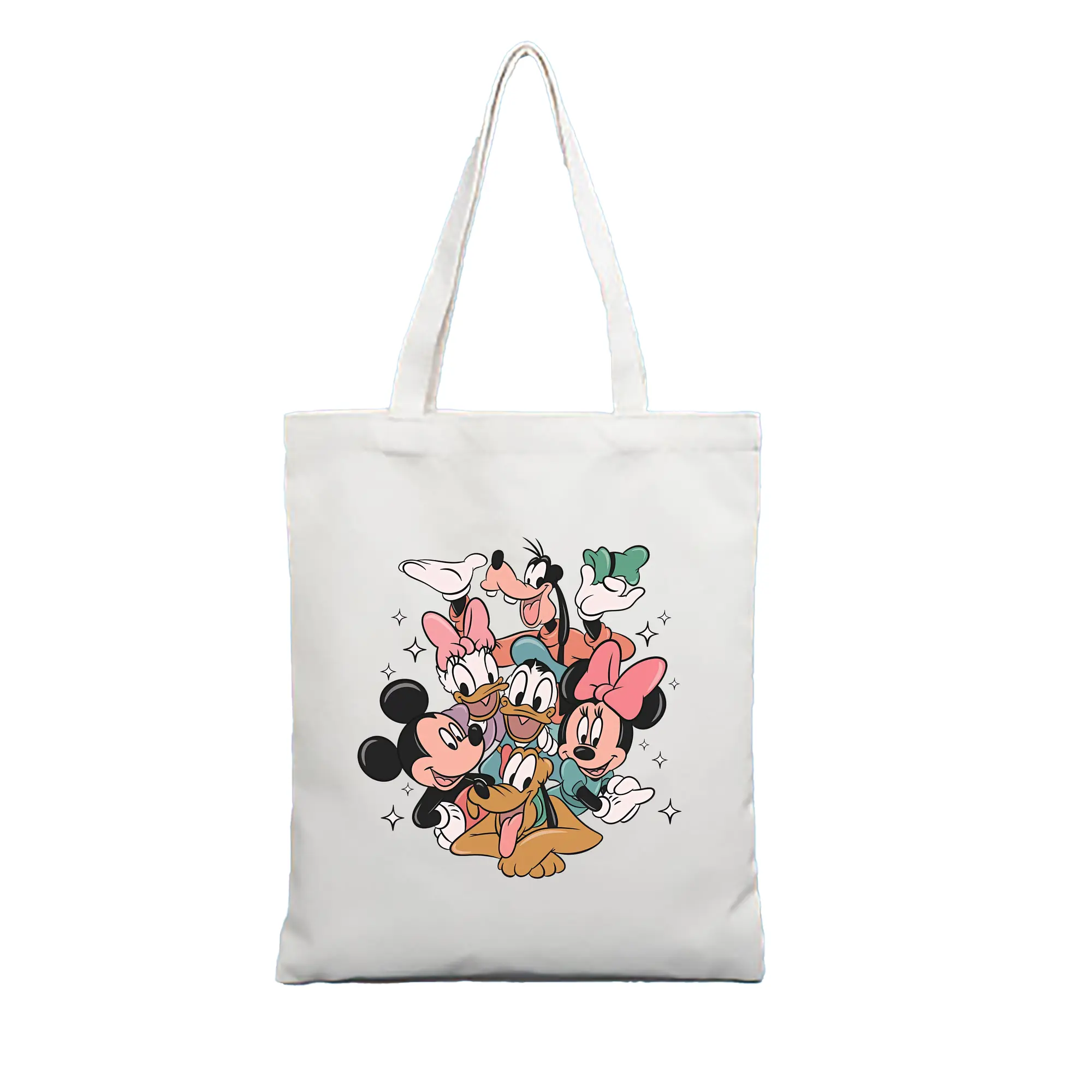 ミッキーマウス（Mickey Mouse） グッズ ドナルドダック（Donald Duck） - 縦型キャンバス手提げバッグ（トートバッグ） ・ キャンバス素材 ・ ショッピング用 ・ 軽量 丈夫 お手入れ簡単