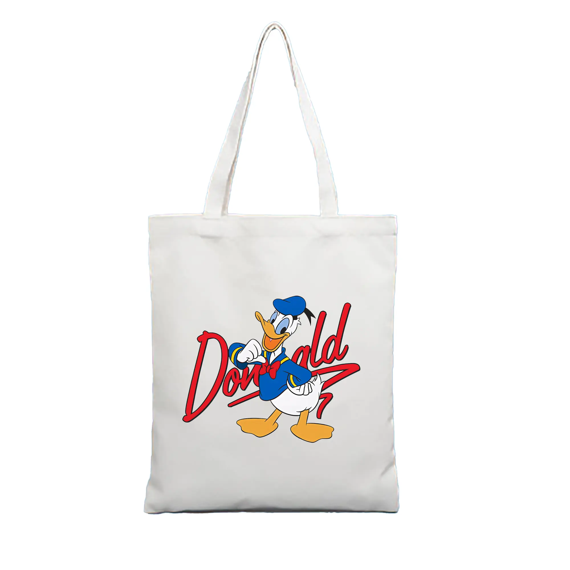 ミッキーマウス（Mickey Mouse） グッズ ドナルドダック（Donald Duck） - 縦型キャンバス手提げバッグ（トートバッグ） ・ キャンバス素材 ・ ショッピング用 ・ 軽量 丈夫 お手入れ簡単