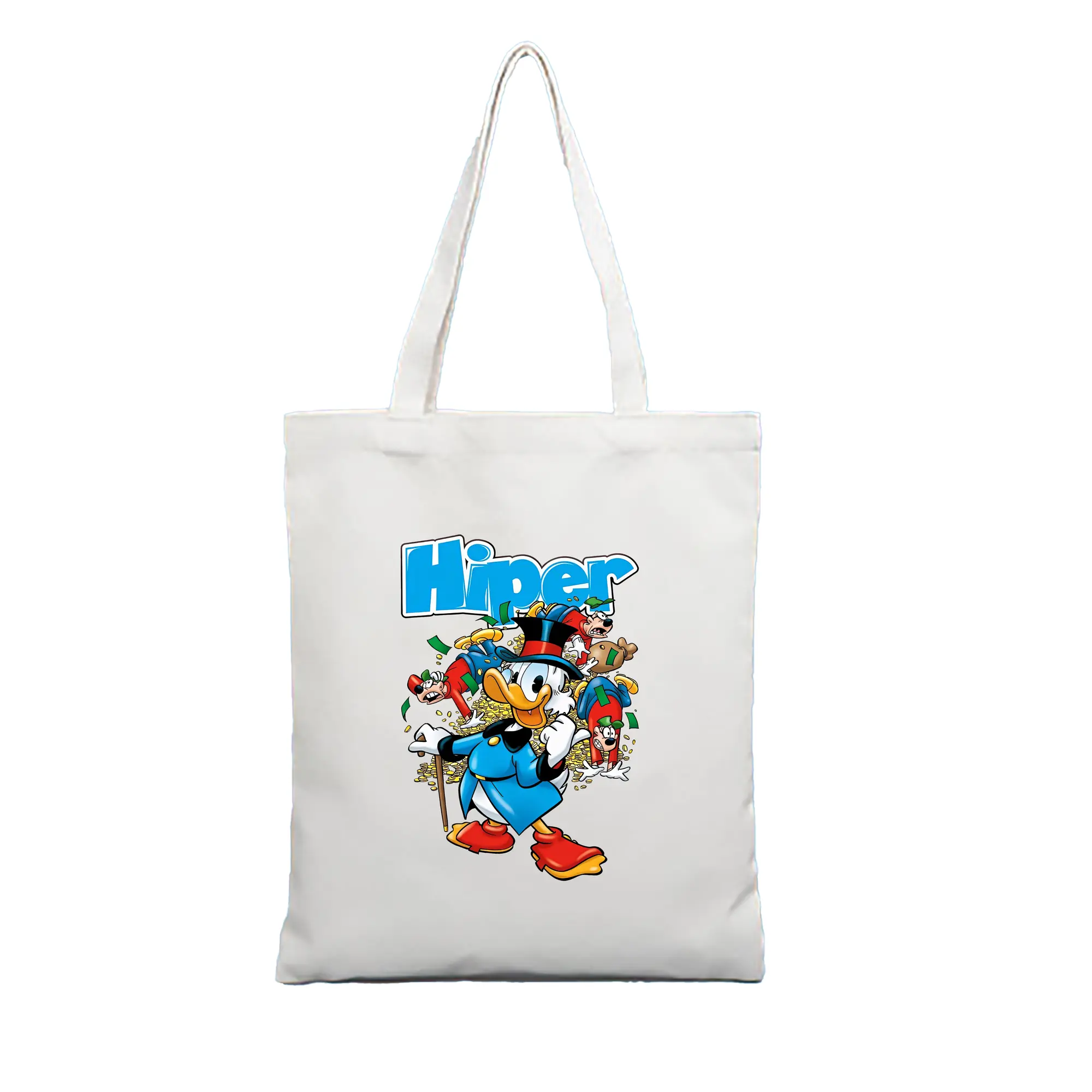 ミッキーマウス（Mickey Mouse） グッズ ドナルドダック（Donald Duck） - 縦型キャンバス手提げバッグ（トートバッグ） ・ キャンバス素材 ・ ショッピング用 ・ 軽量 丈夫 お手入れ簡単