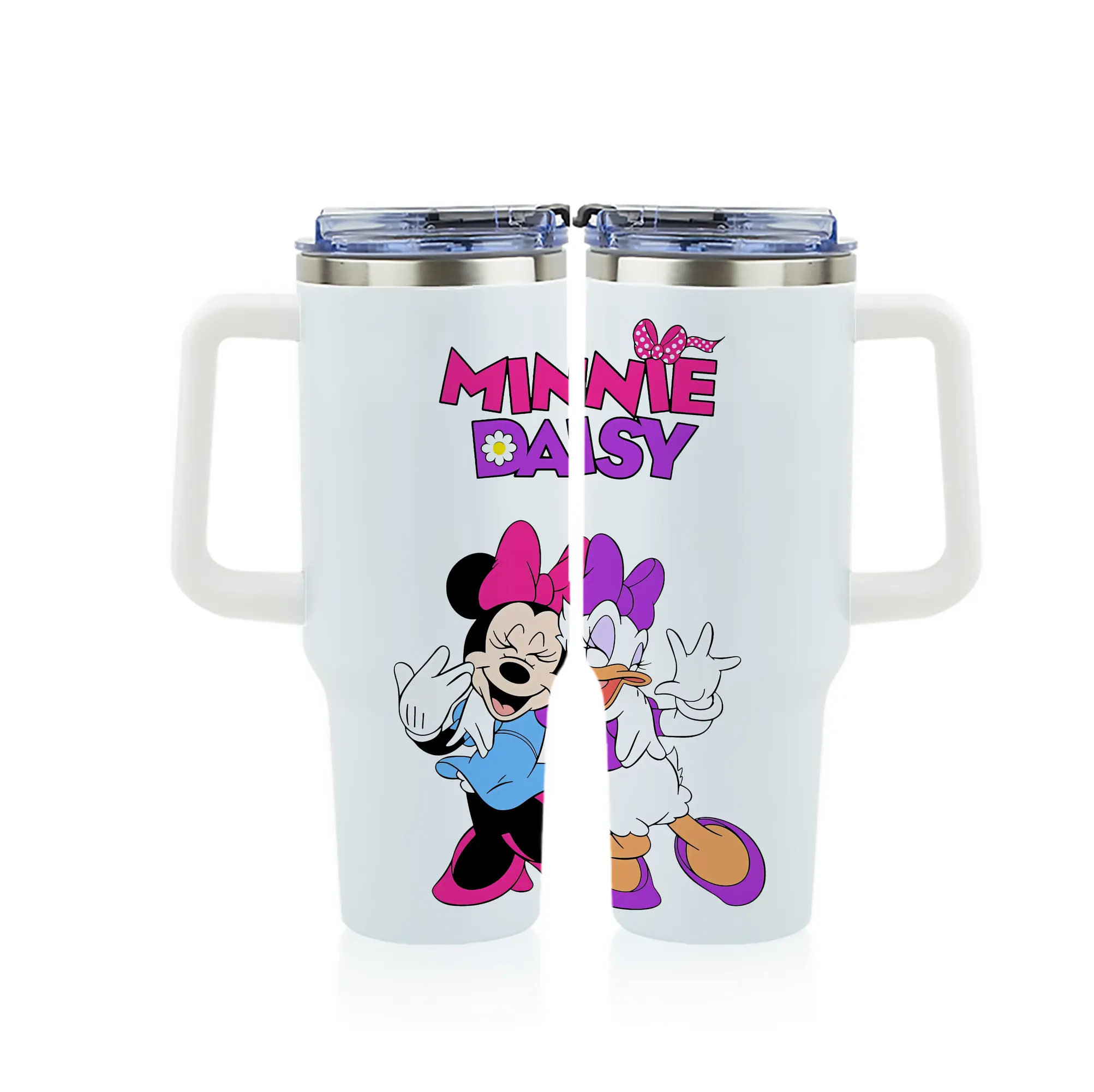 ミッキーマウス（Mickey Mouse） グッズ デイジーダック（Daisy Duck） - 1200mL フルプリント車用タンブラー ・ 304ステンレス 内側 ・ 201ステンレス 外側 ・ 保温 保冷 ・ 通勤 ドライブ アウトドア用