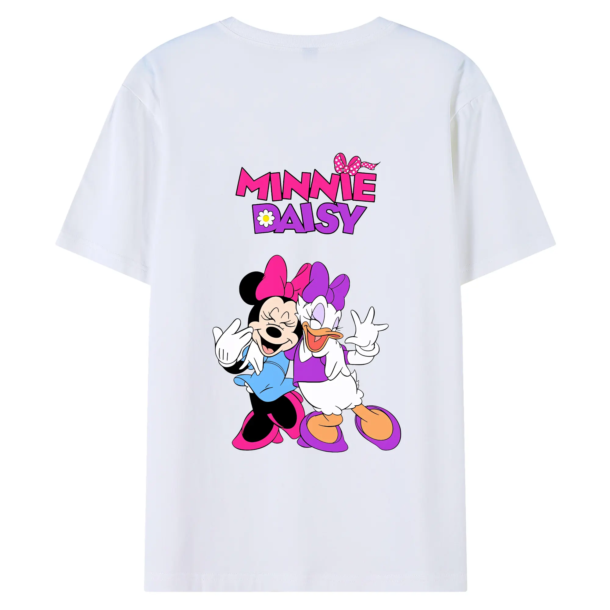 ミッキーマウス（Mickey Mouse） グッズ デイジーダック（Daisy Duck） - 綿100％ 半袖Tシャツ ・ バックプリント ・ 快適 通気性 ・ 日常使い 散歩 スポーツ用