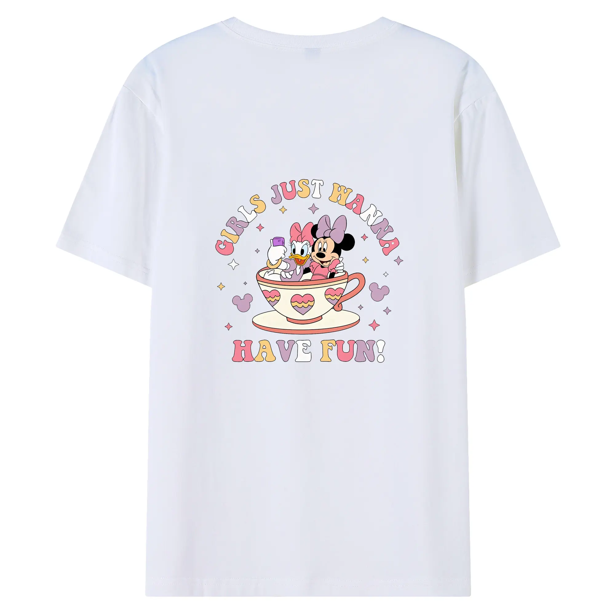 ミッキーマウス（Mickey Mouse） グッズ デイジーダック（Daisy Duck） - 綿100％ 半袖Tシャツ ・ バックプリント ・ 快適 通気性 ・ 日常使い 散歩 スポーツ用