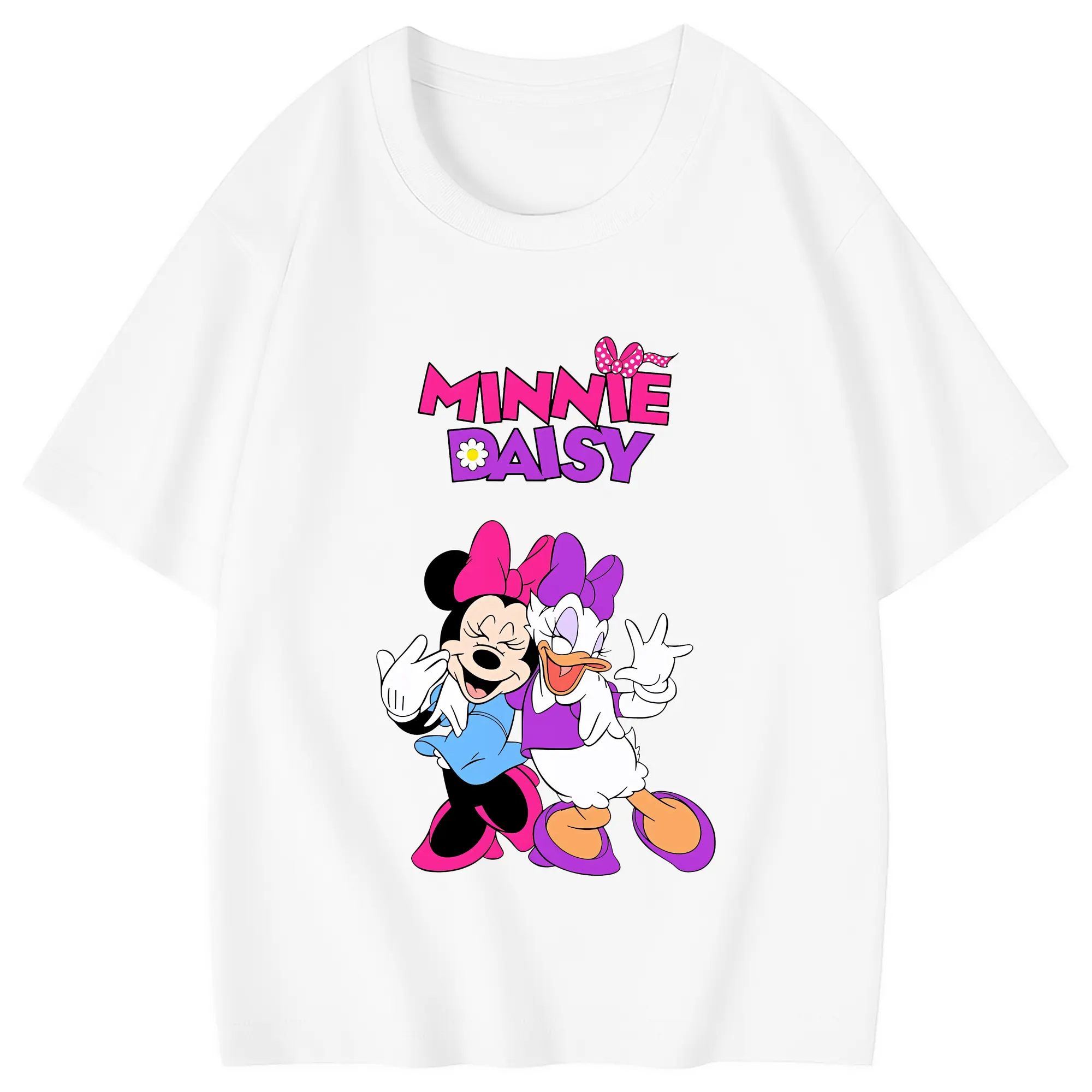 ミッキーマウス（Mickey Mouse） グッズ デイジーダック（Daisy Duck） - 綿100％ キッズTシャツ ・ フロントプリント ・ 快適 通気性 ・ スポーツ カジュアル 散歩用