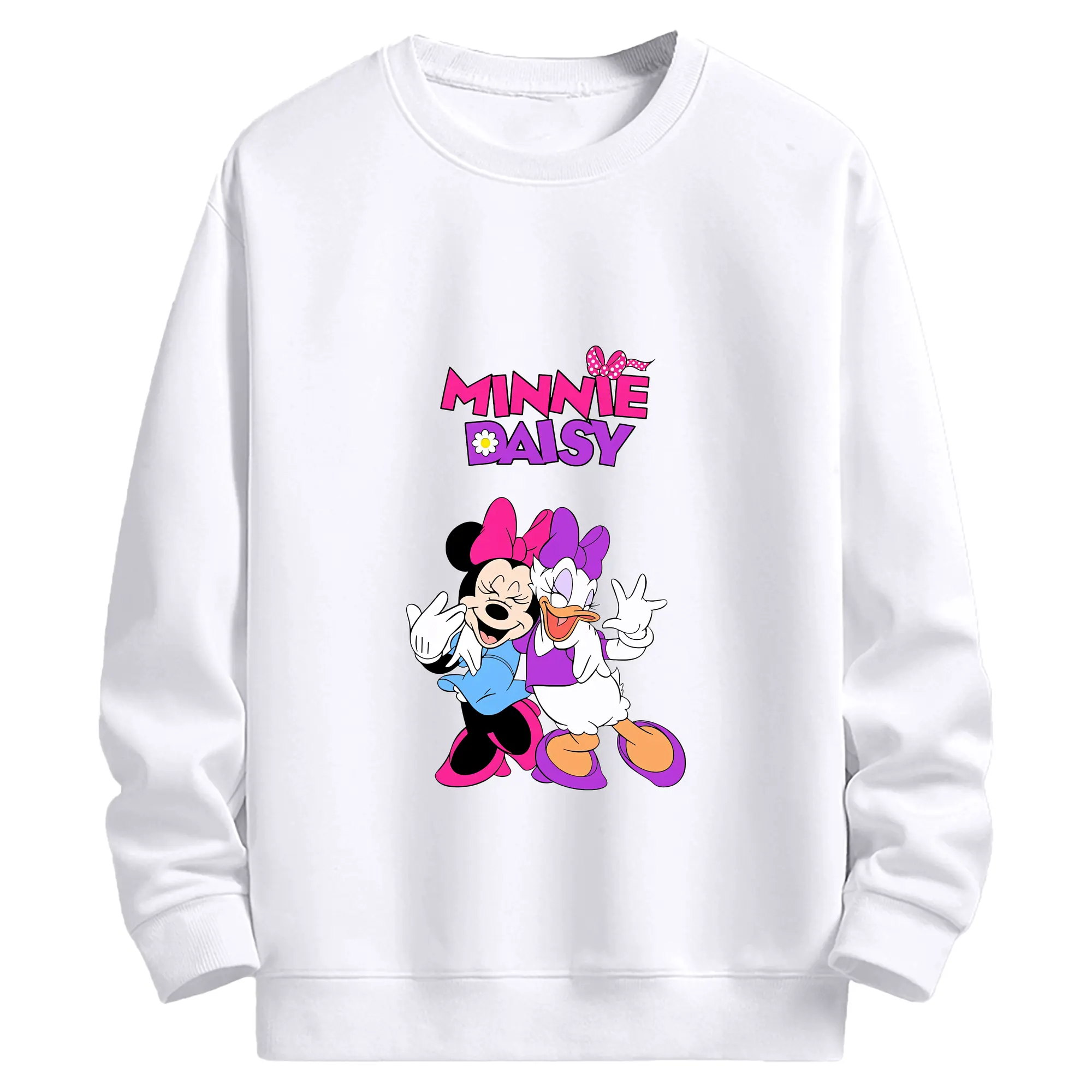 ミッキーマウス（Mickey Mouse） グッズ デイジーダック（Daisy Duck） - 高品質 クルーネック スウェット ・ コットン59％ ポリエステル41％ ・ ユニセックス 長袖 トレーナー ・ カジュアル デイリー スポーツ 散歩用